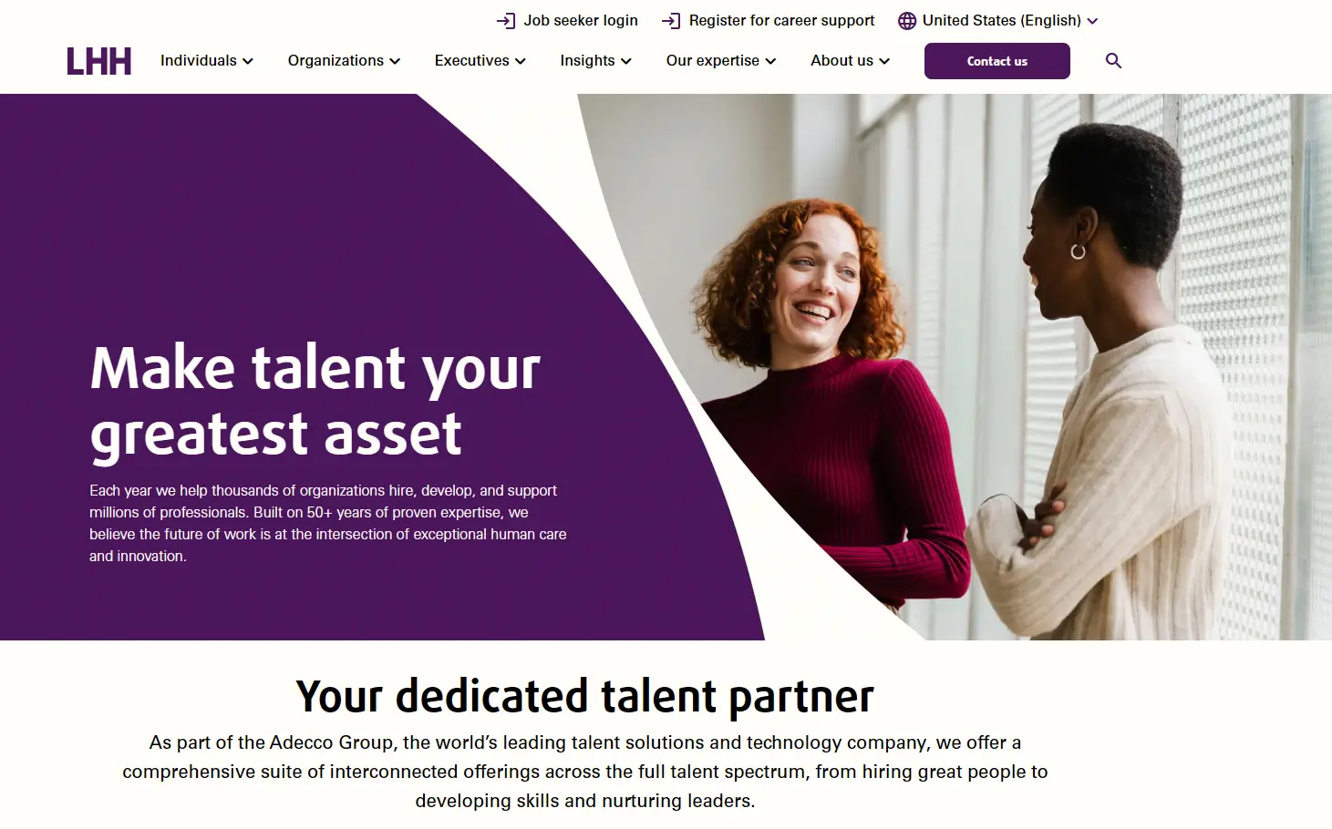 LHH recruitment solutions hiring page
