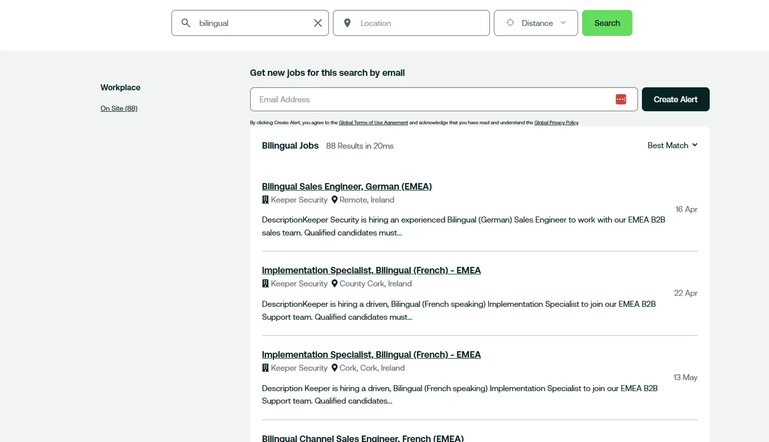 ZipRecruiter employer page preview