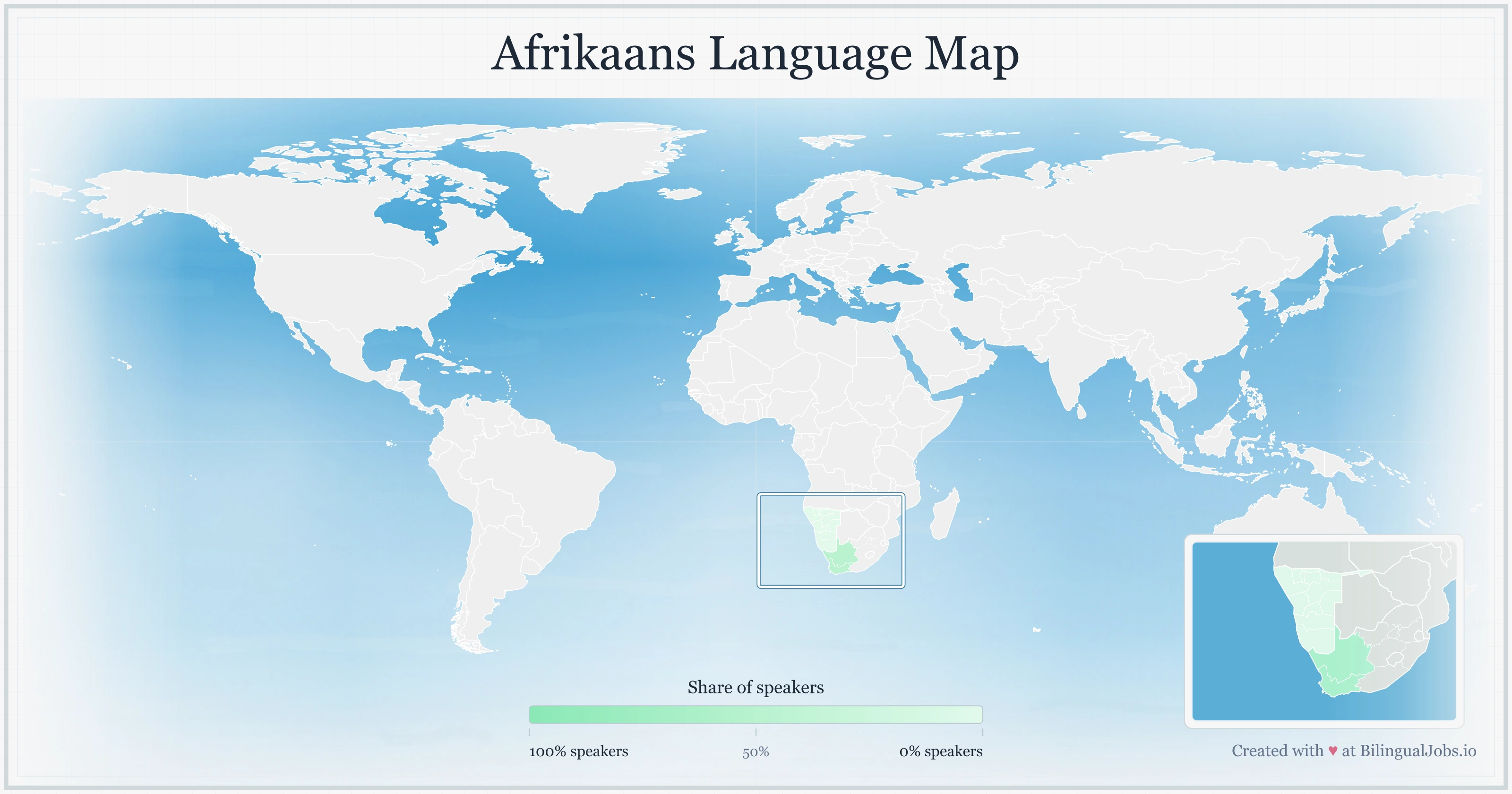 Afrikaans language map