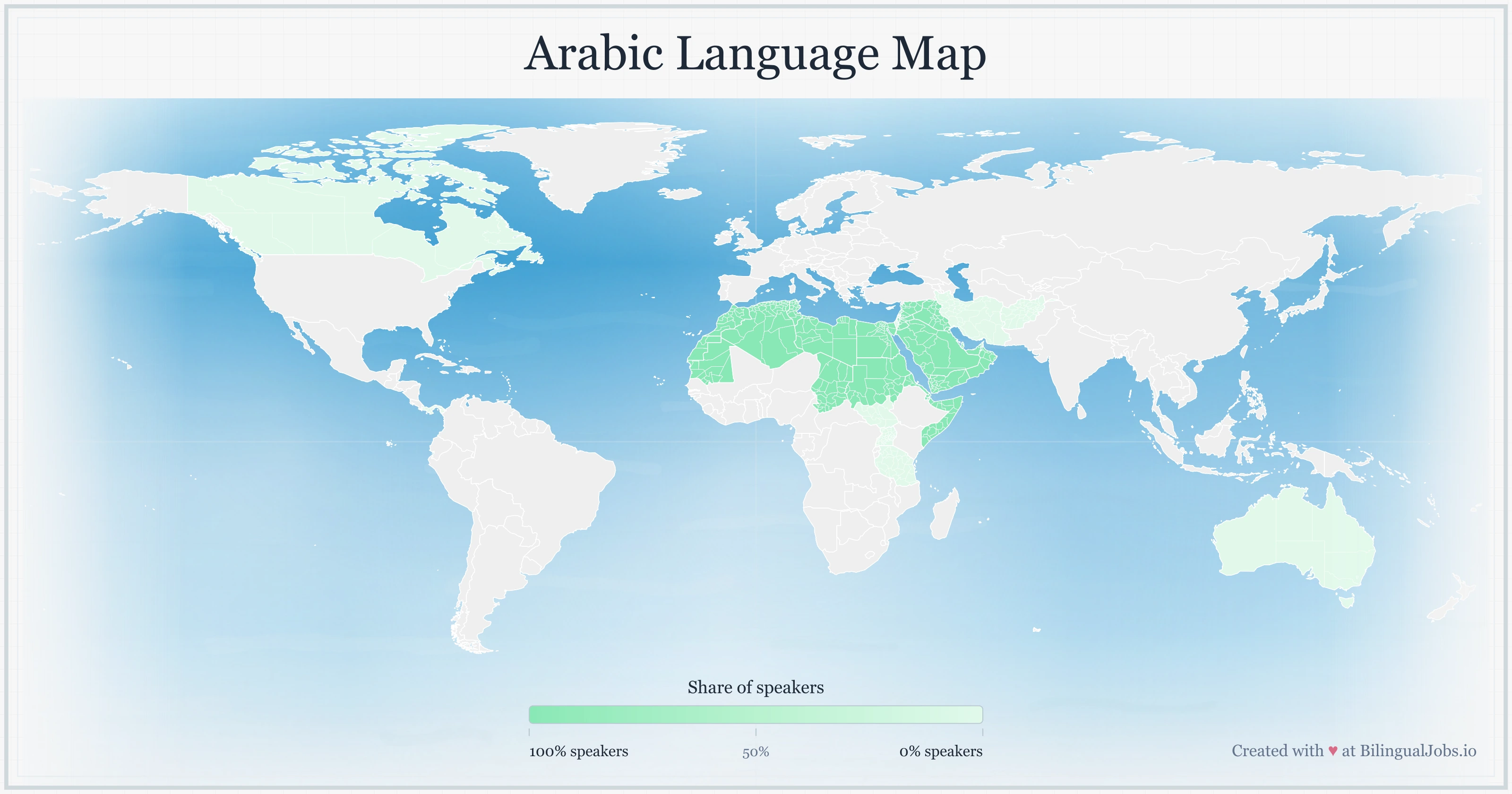 Arabic language map