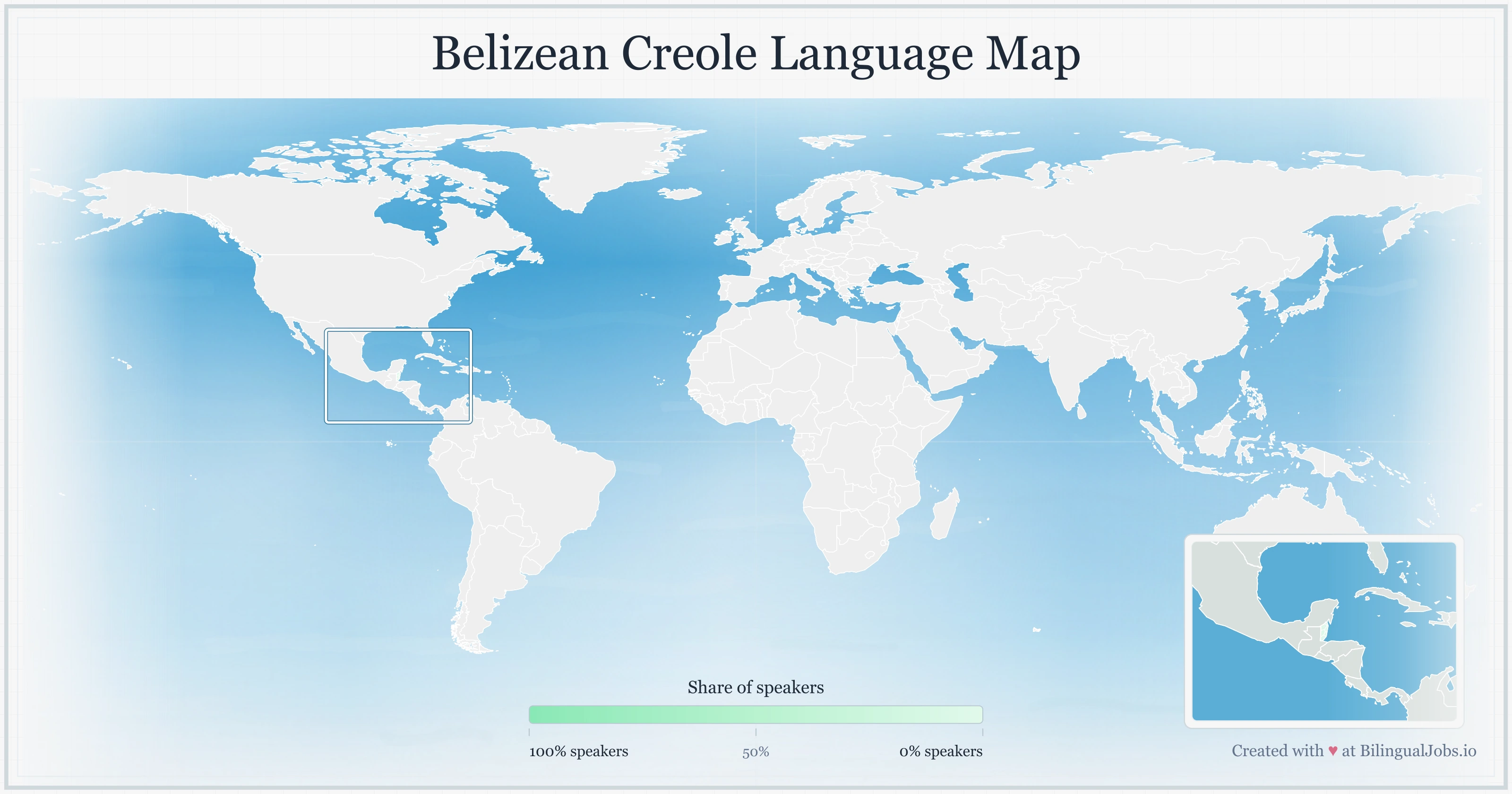 Belizean Creole language map