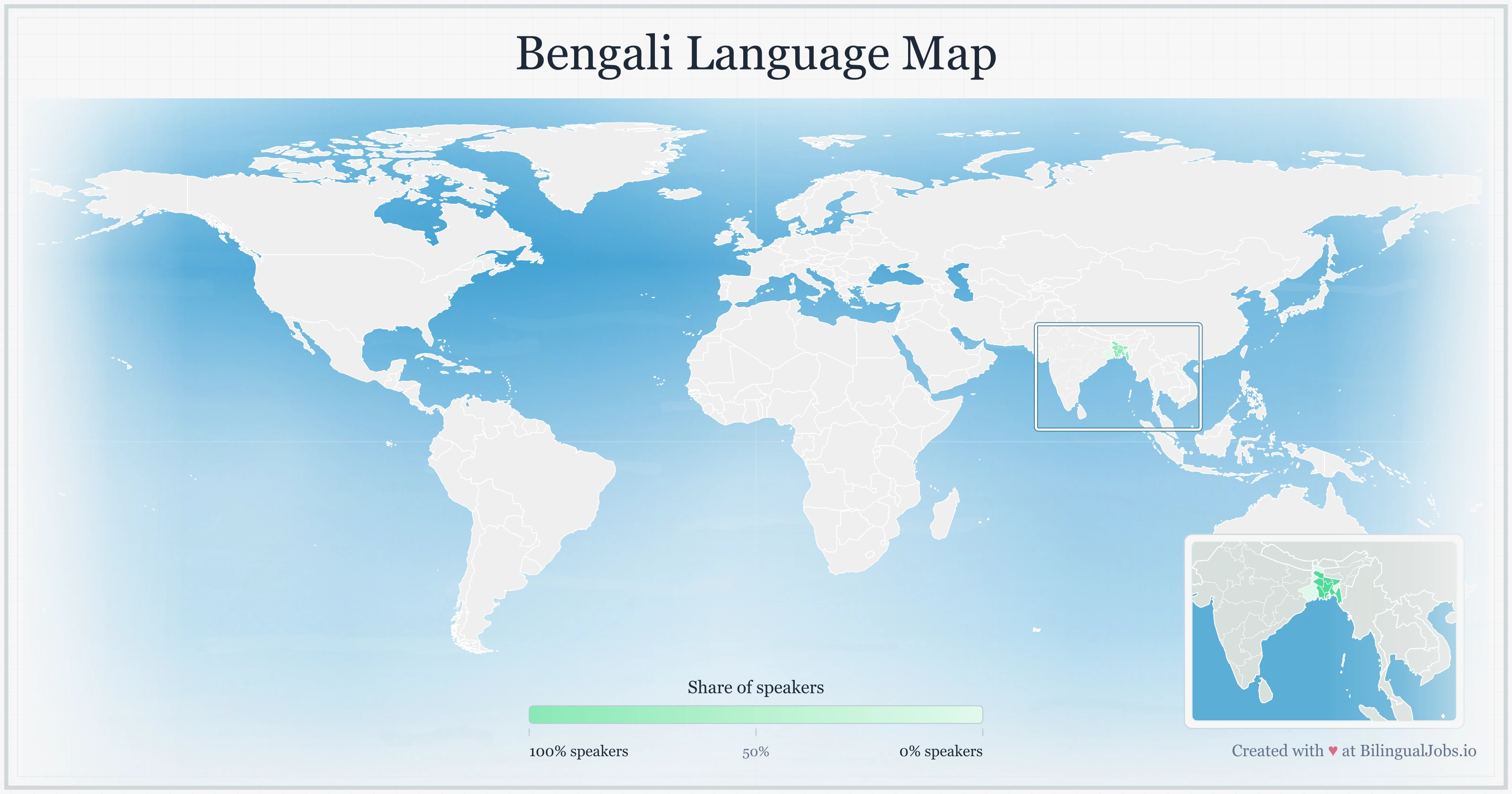 Bengali language map