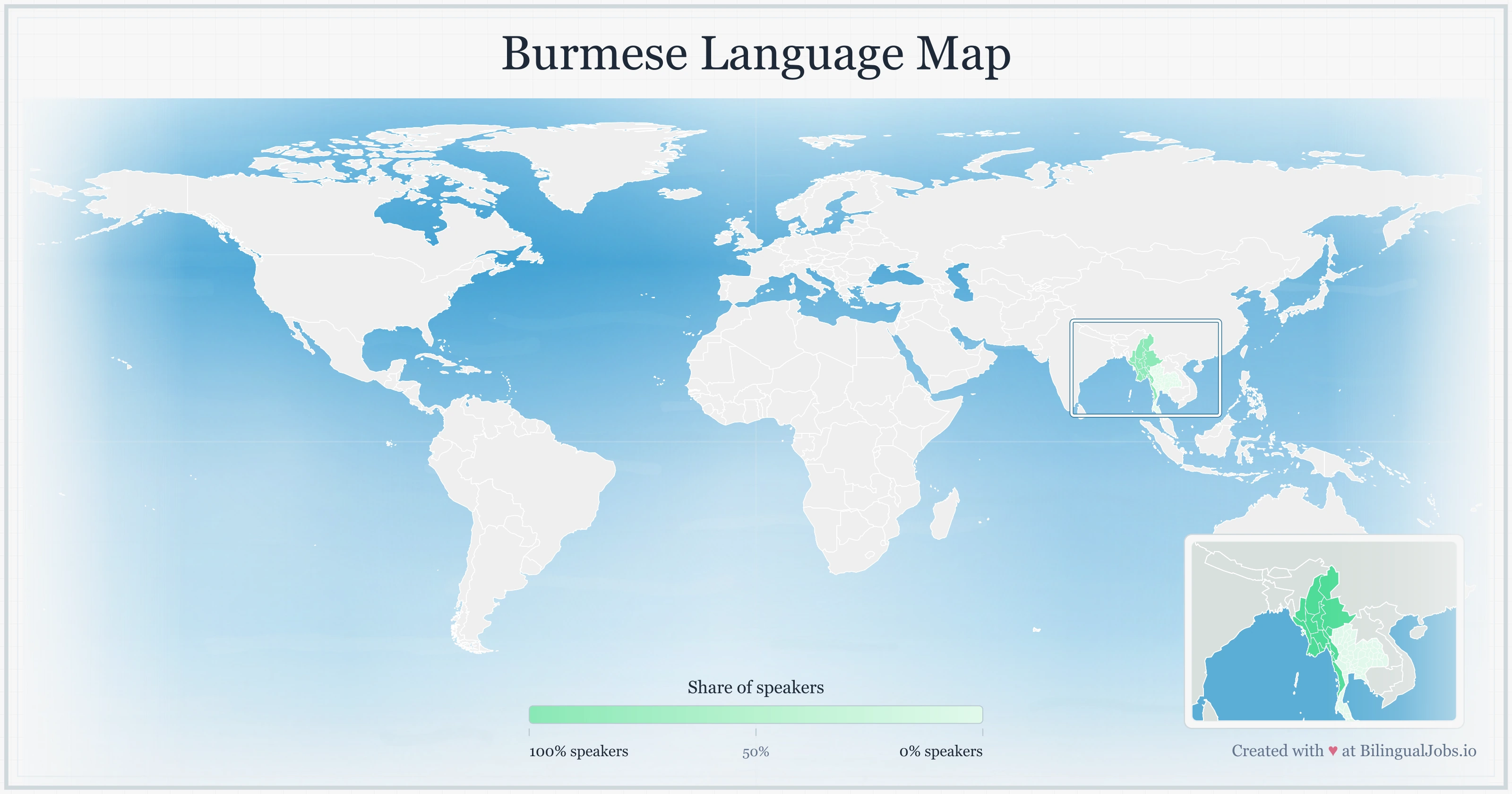 Burmese language map