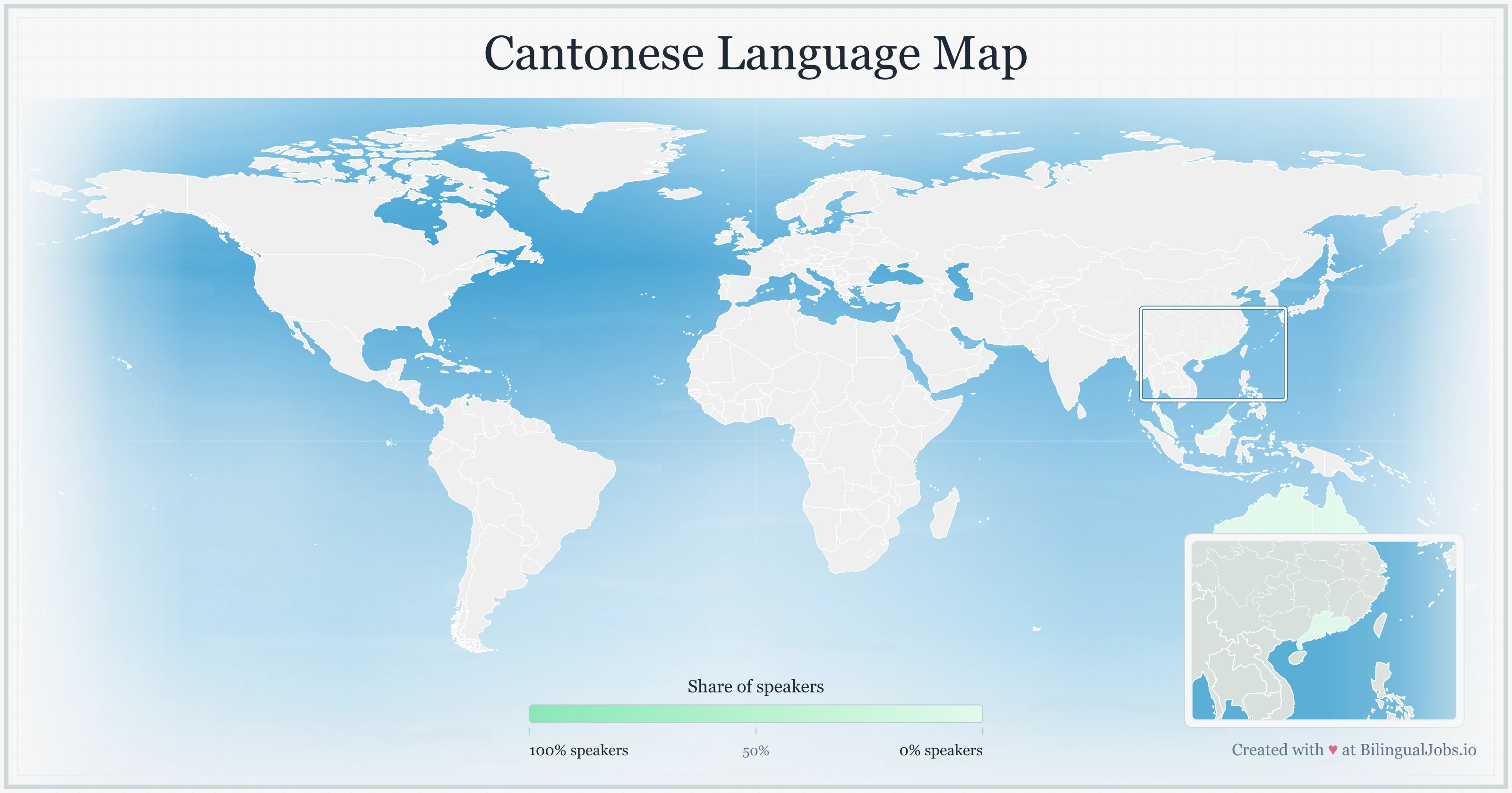 Cantonese language map