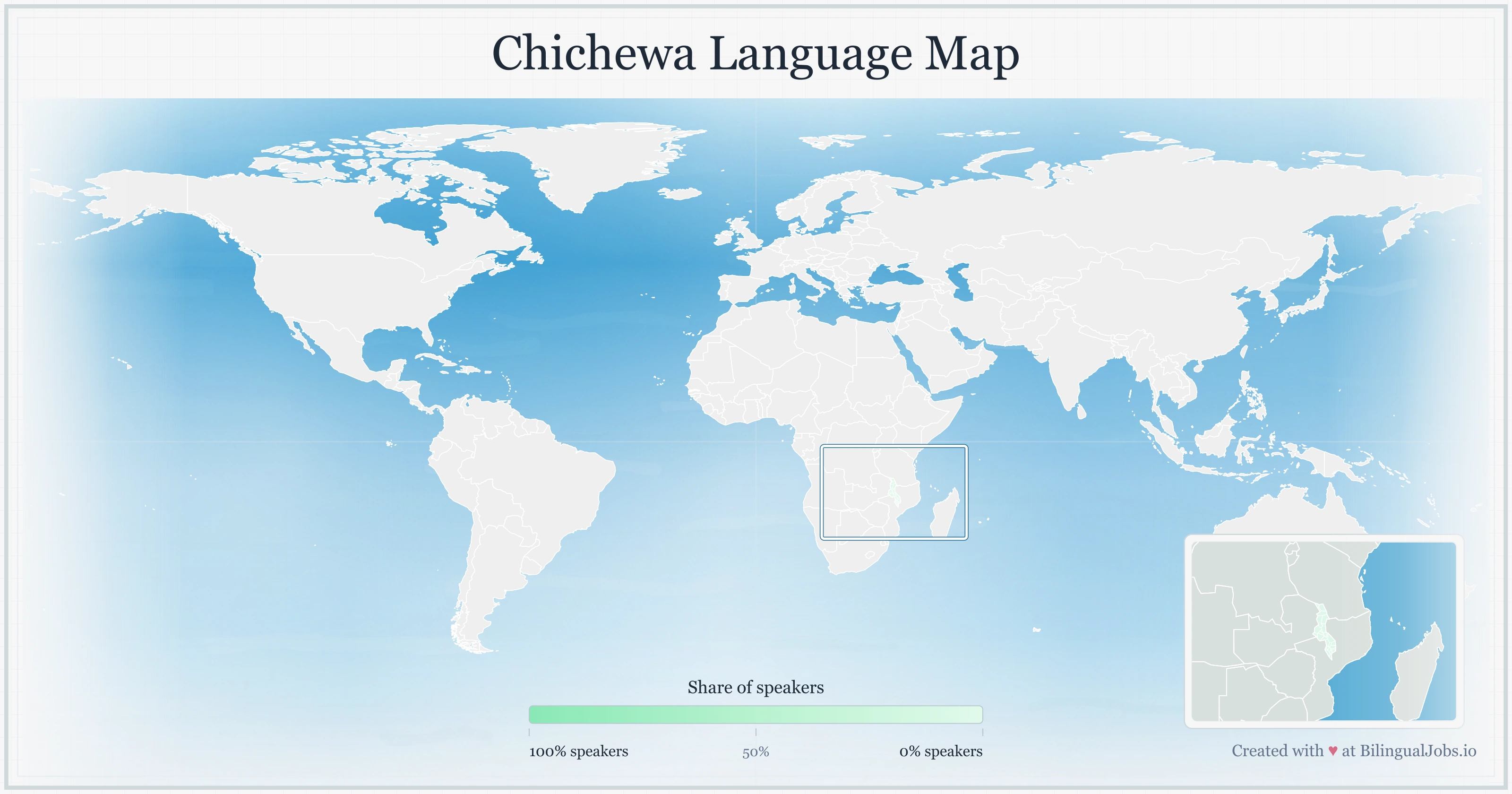 Chichewa language map