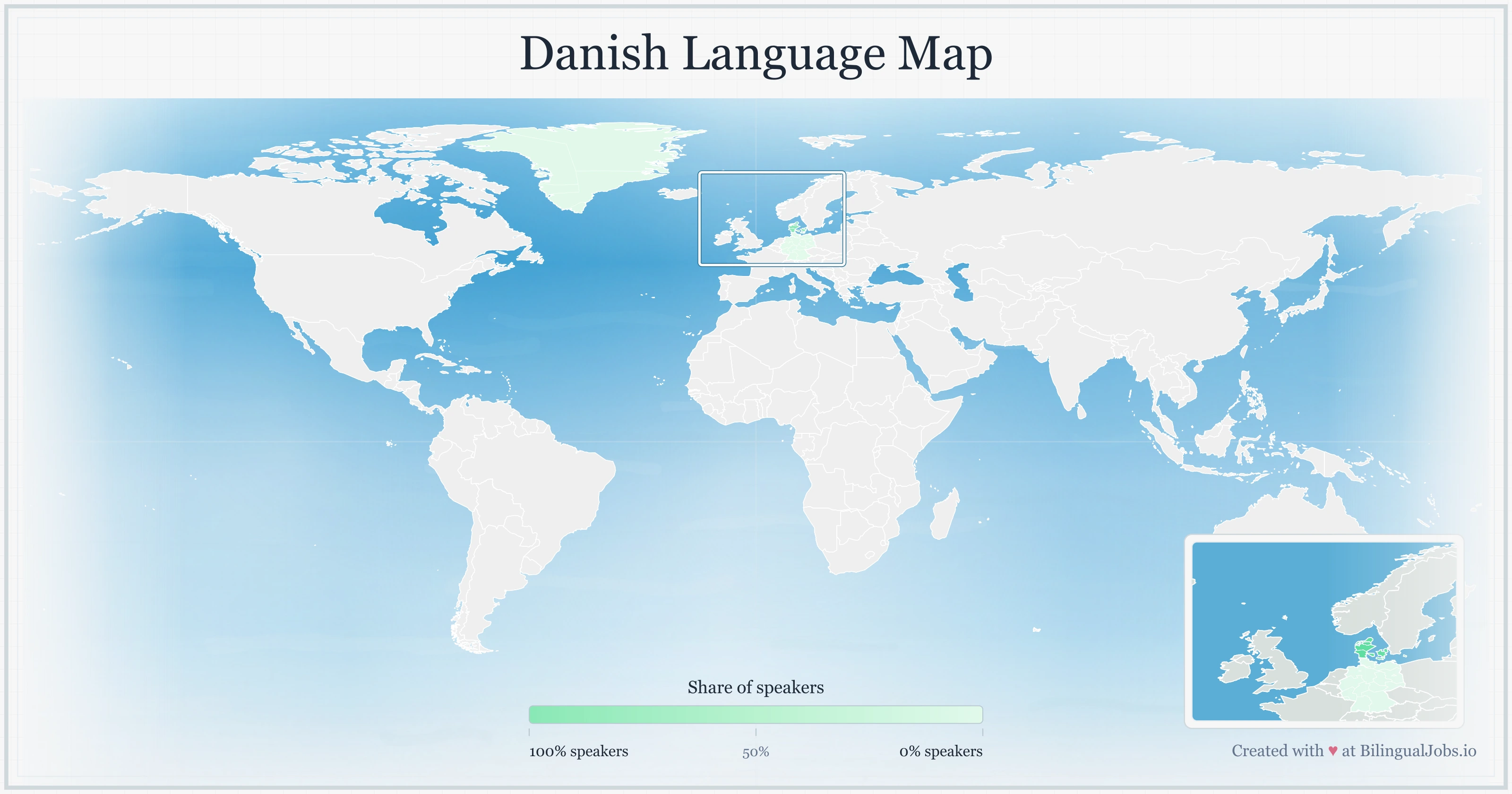 Danish language map