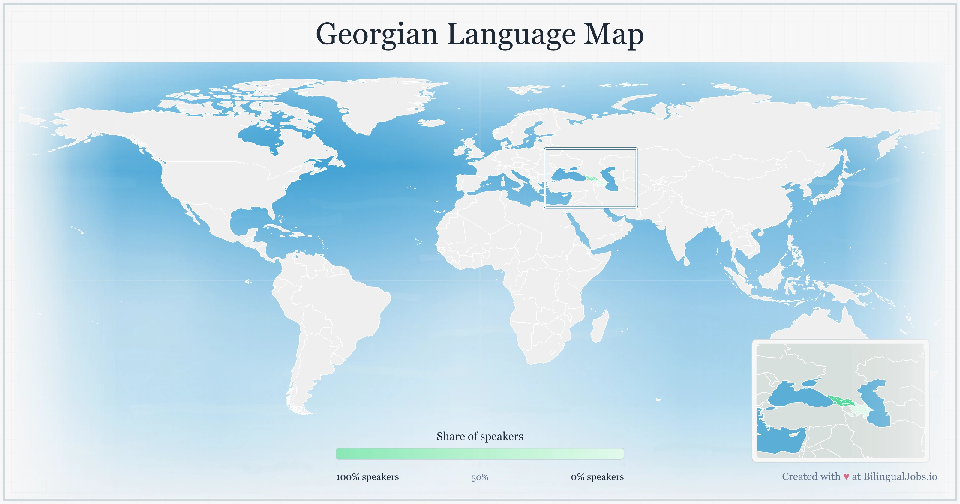 Georgian language map
