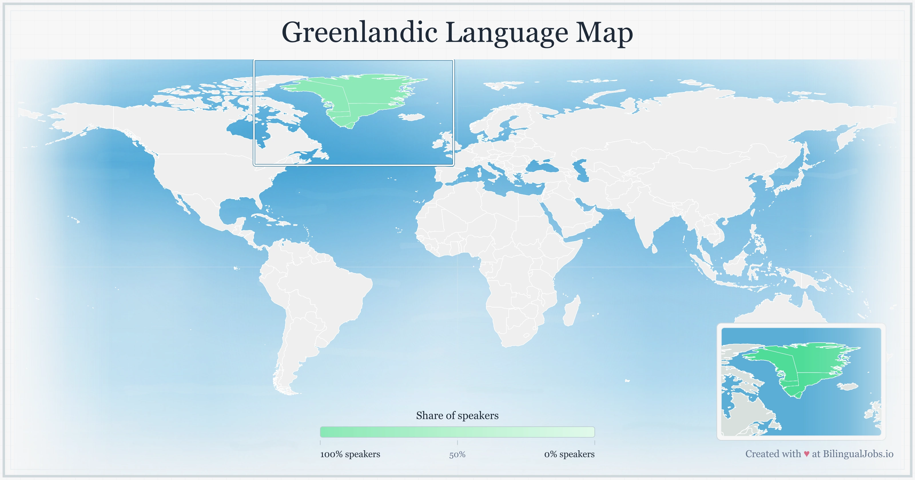 Greenlandic language map