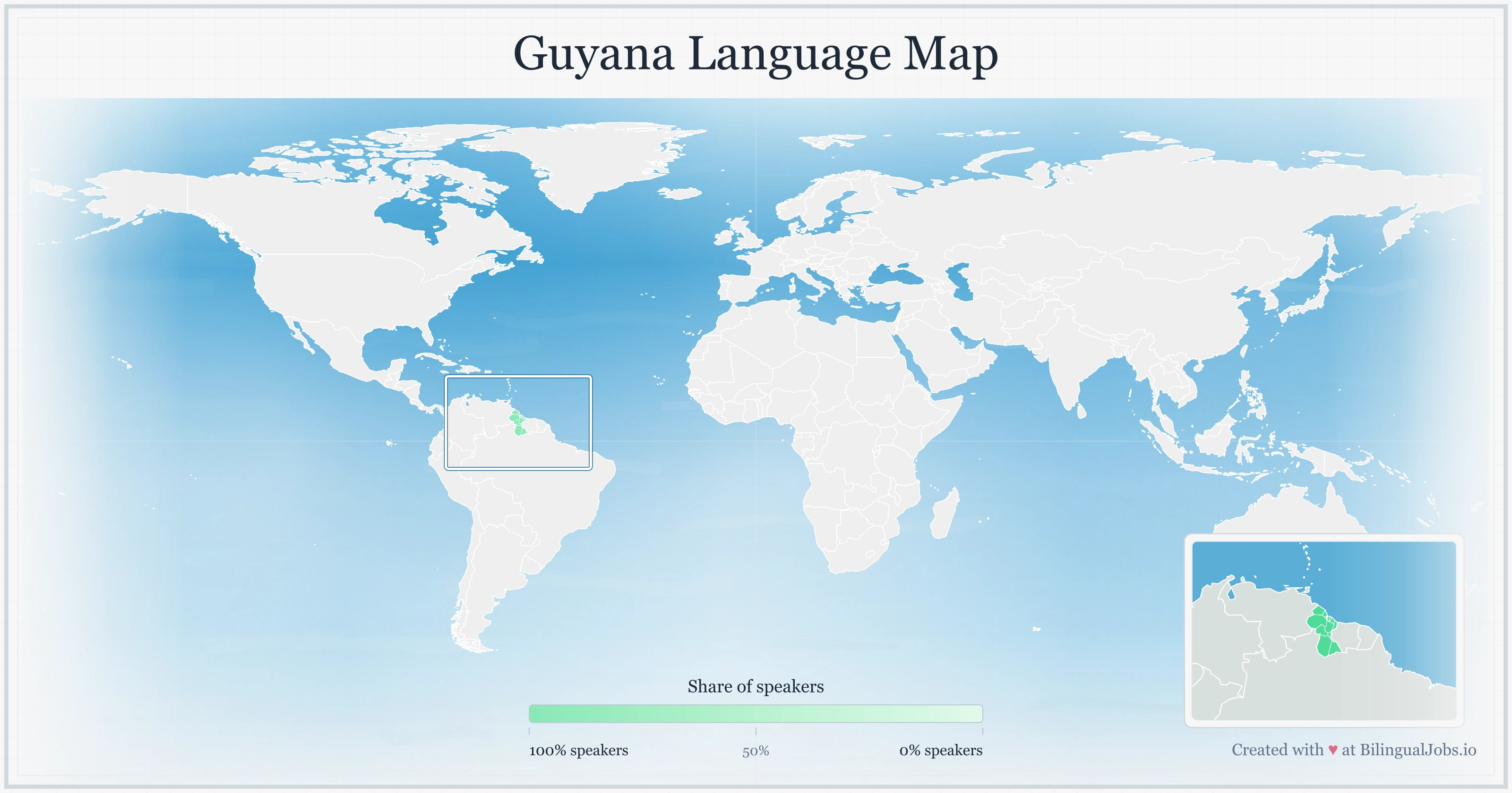 Guyana language map