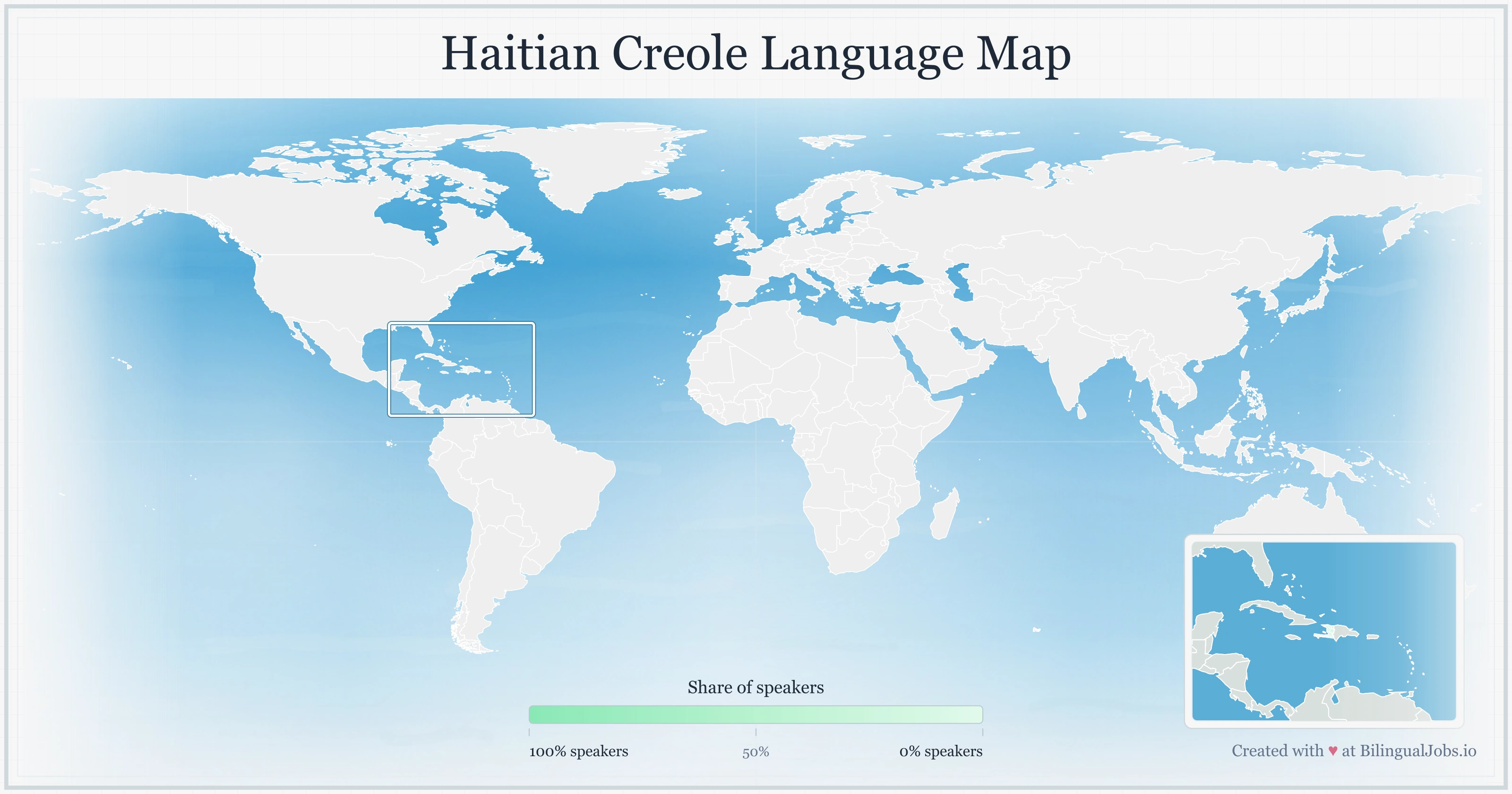 Haitian Creole language map