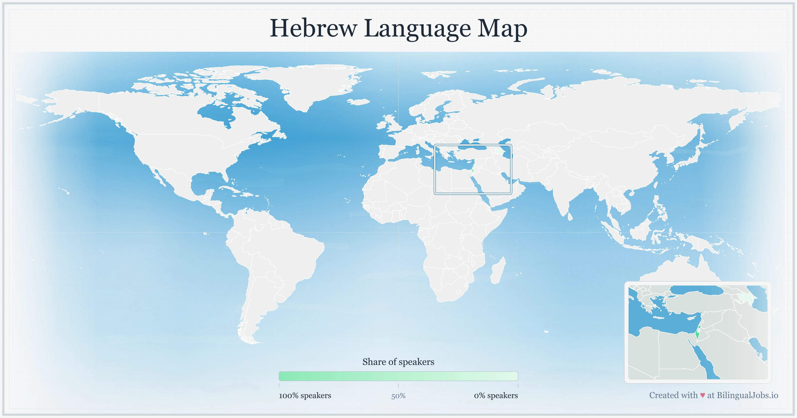 Hebrew language map