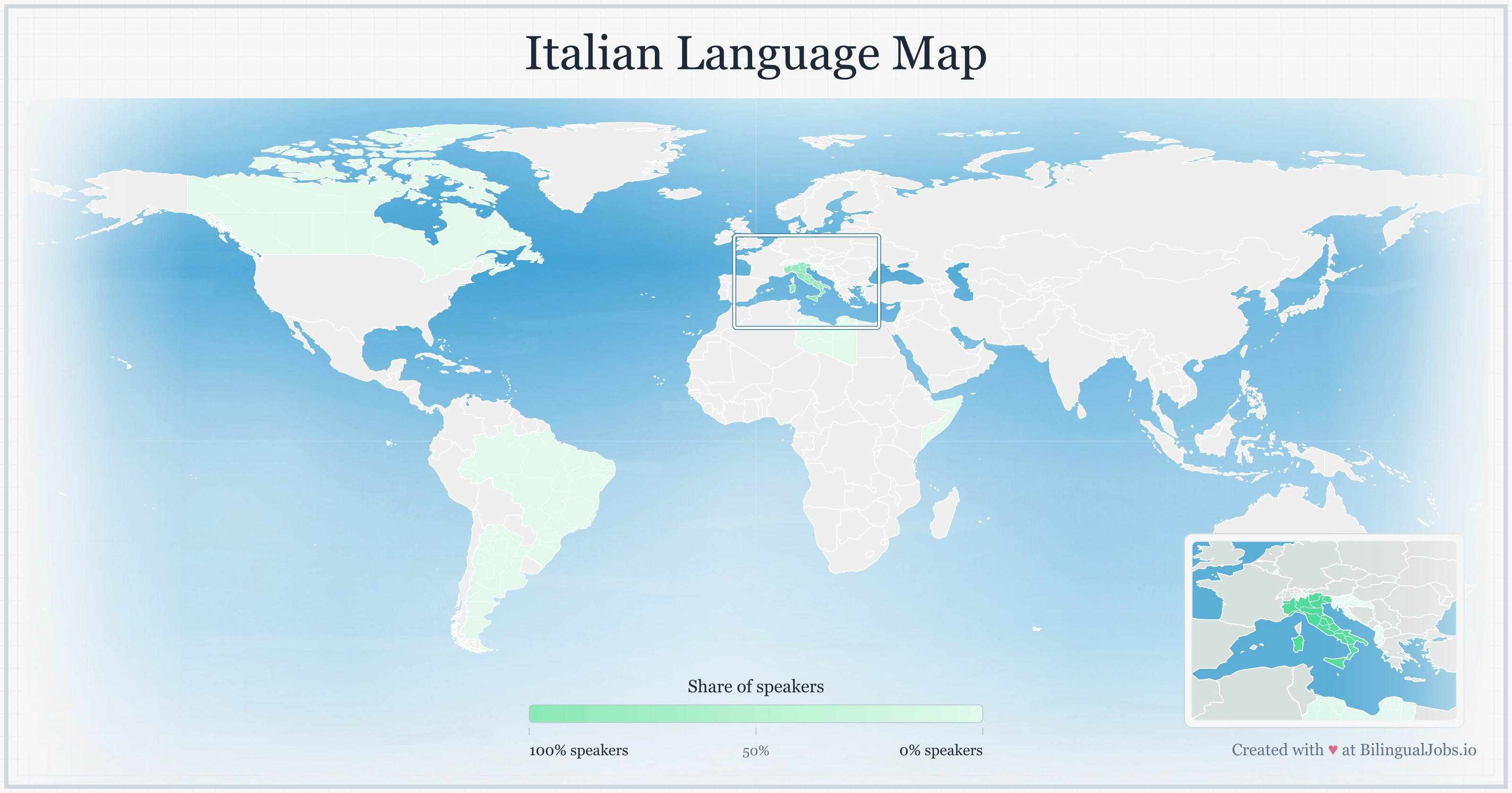 Italian language map