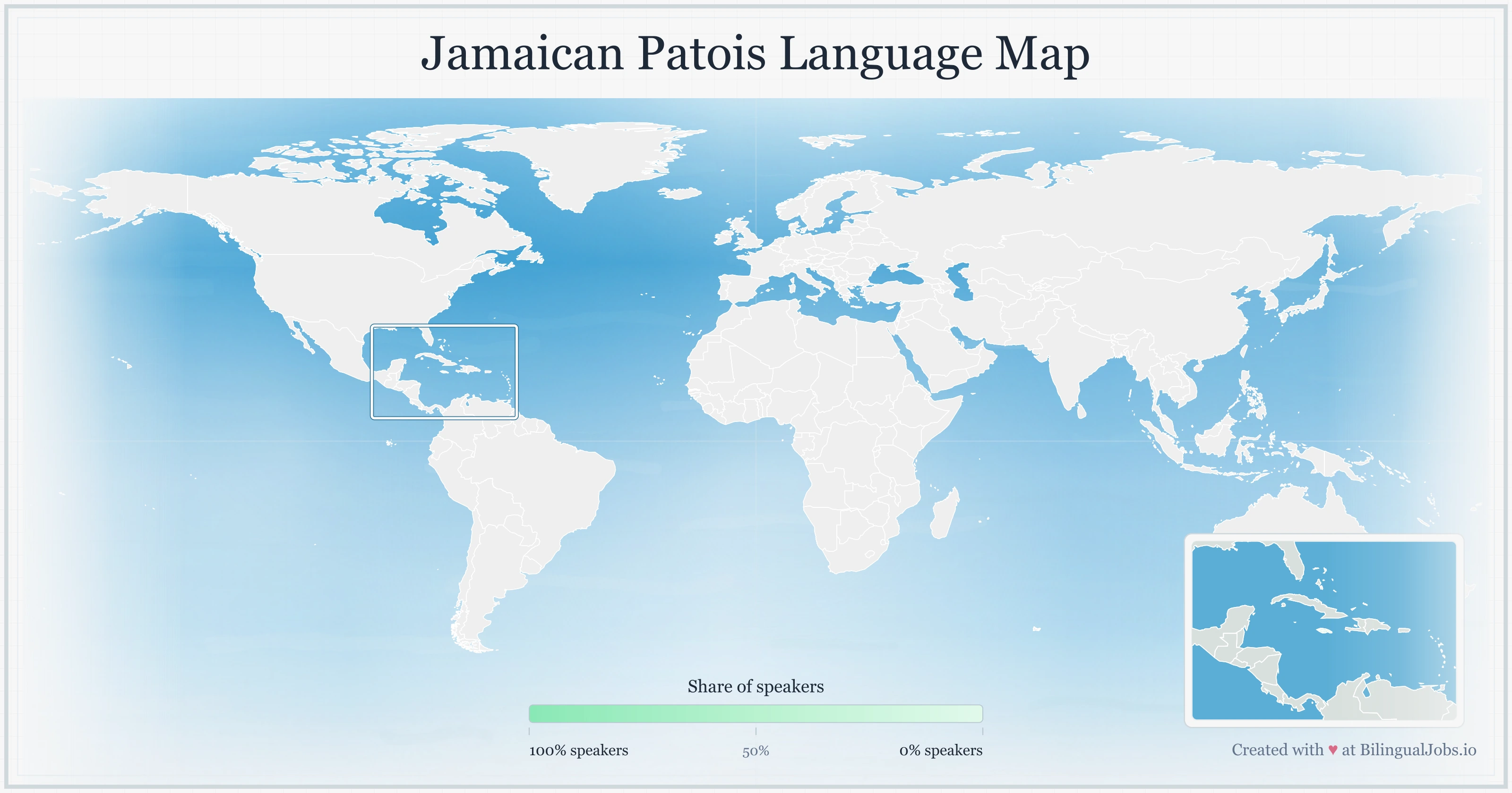 Jamaican Patois language map