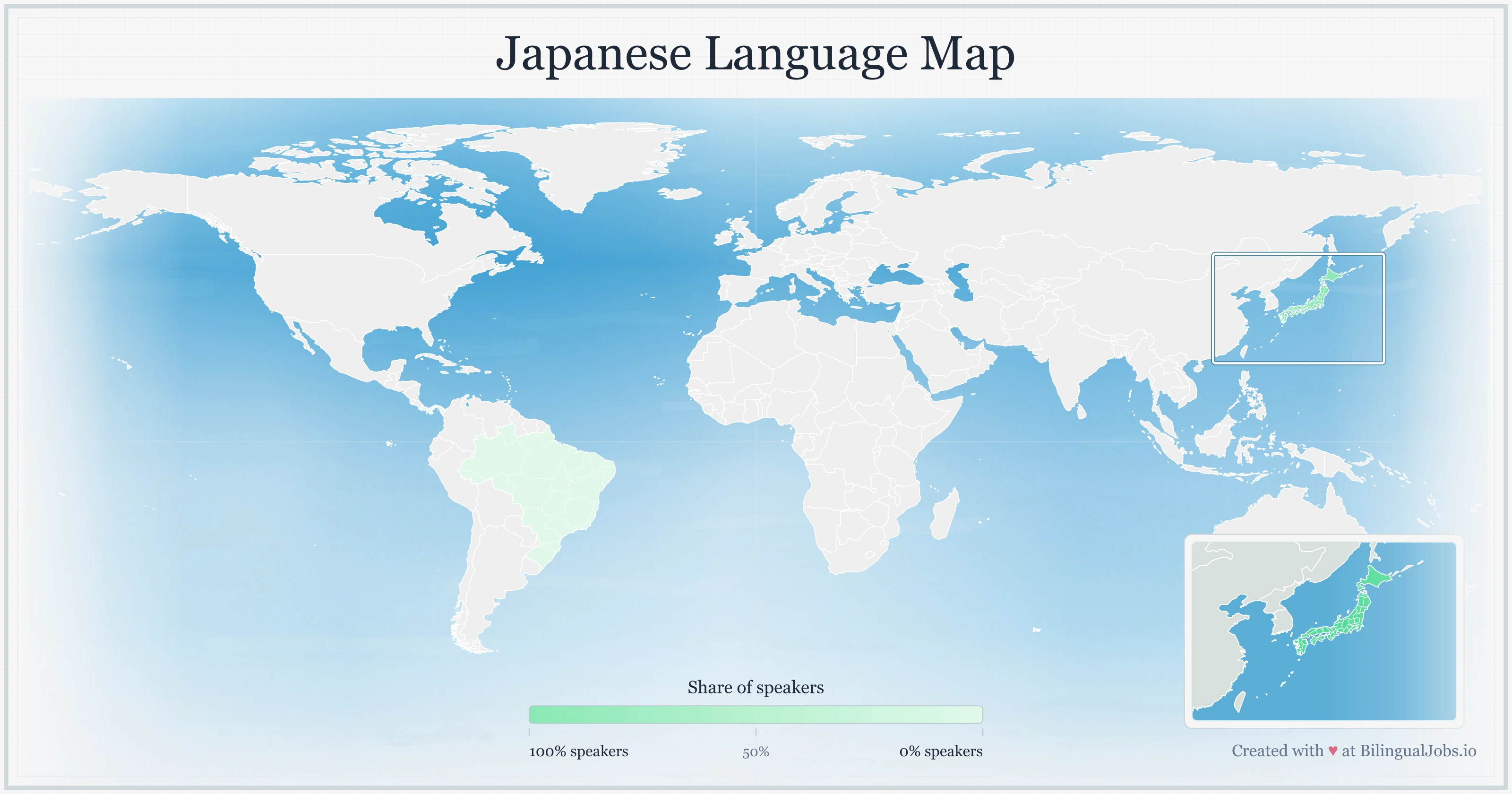 Japanese language map