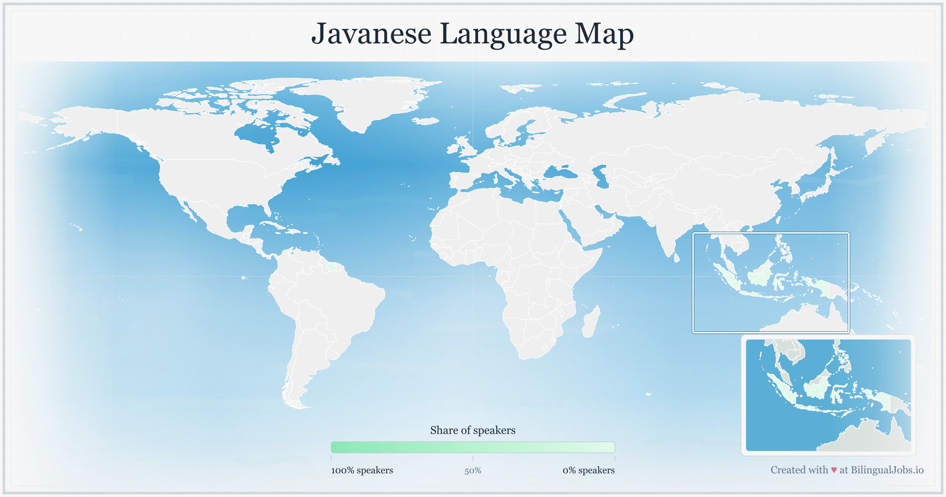 Javanese language map