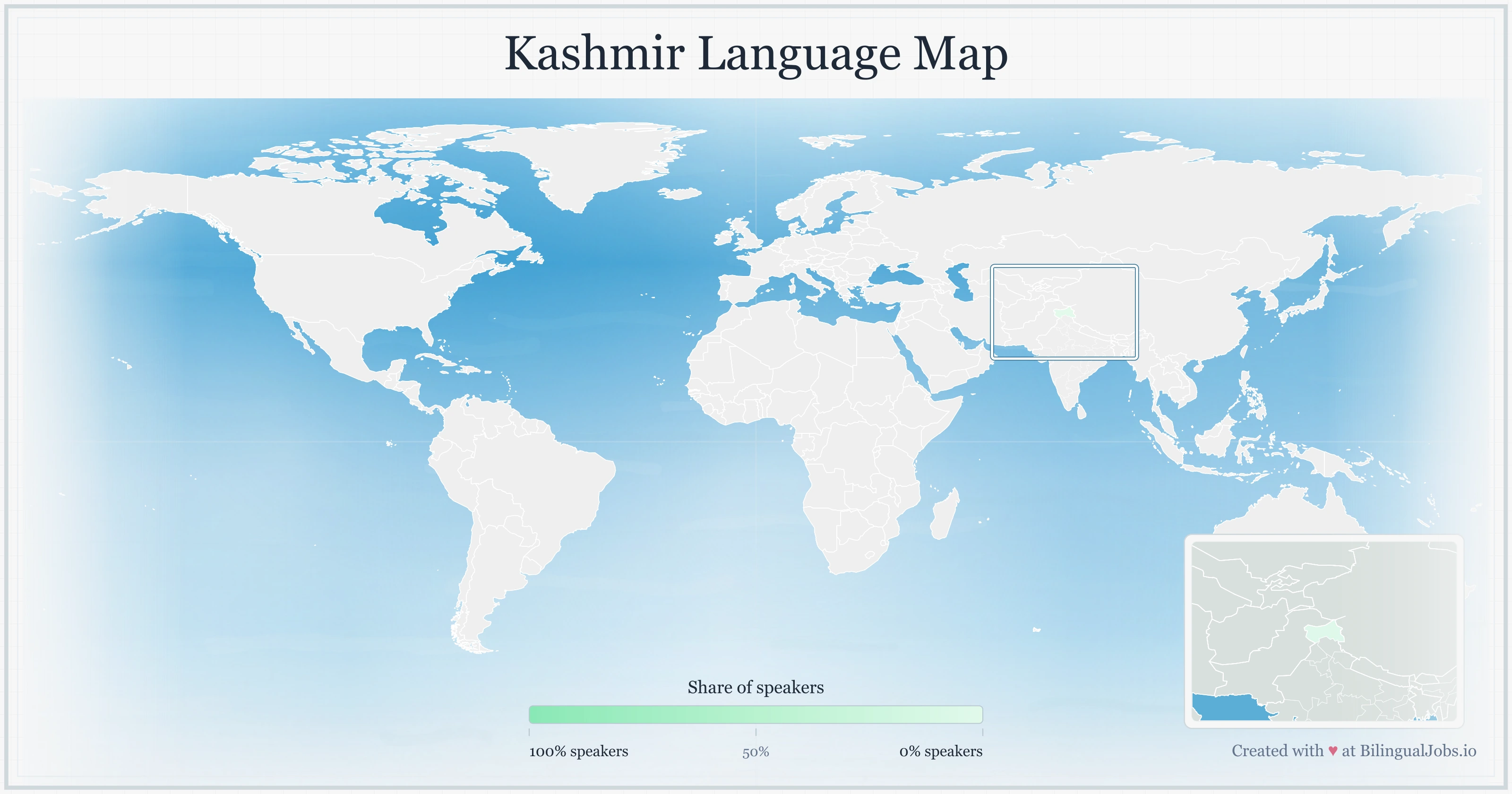 Kashmir language map
