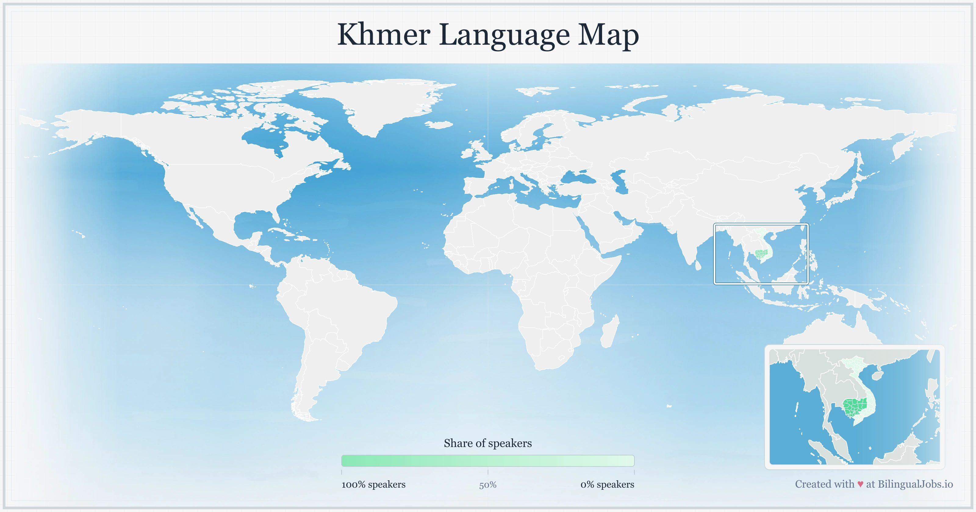 Khmer language map