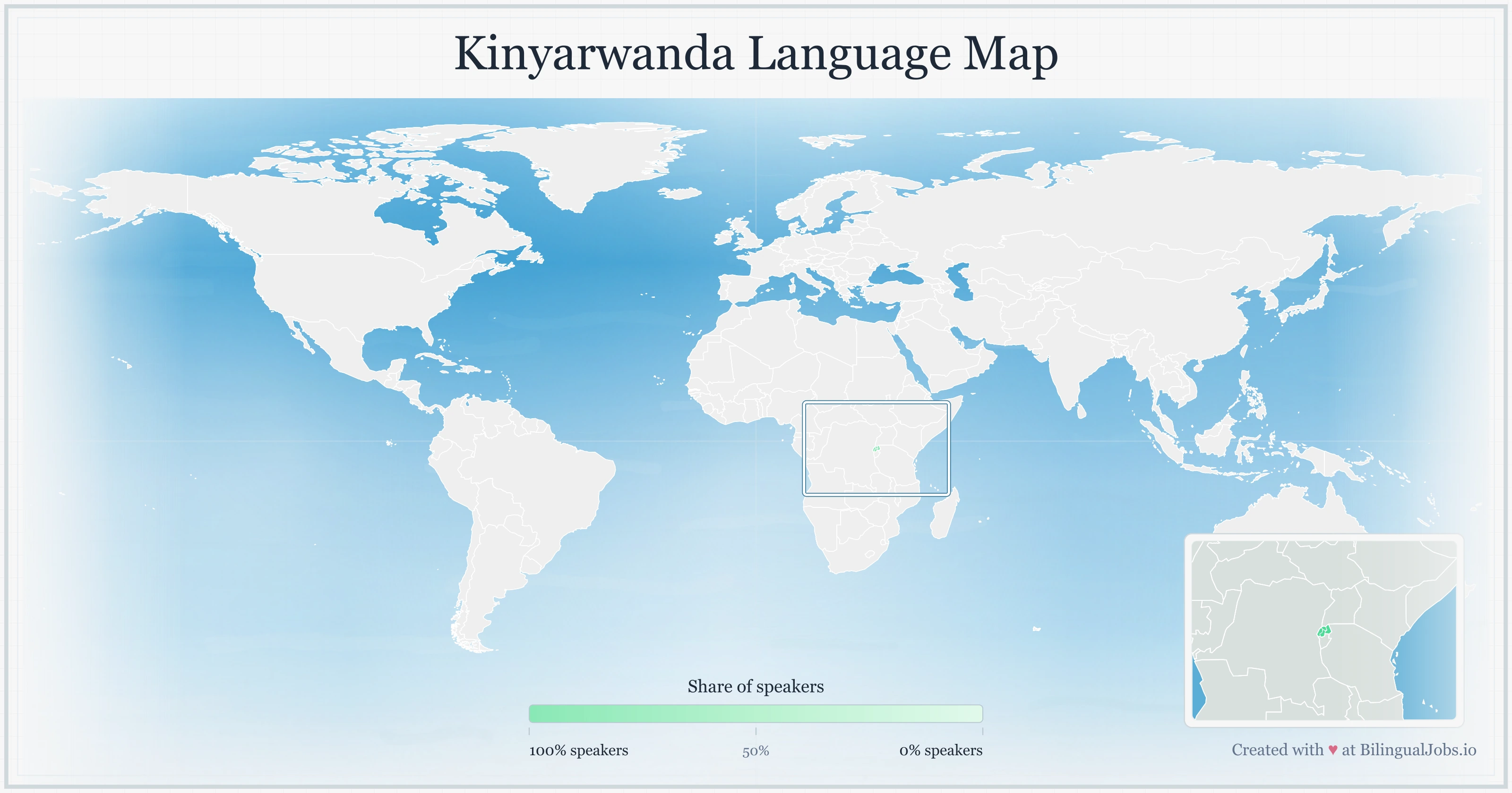Kinyarwanda language map