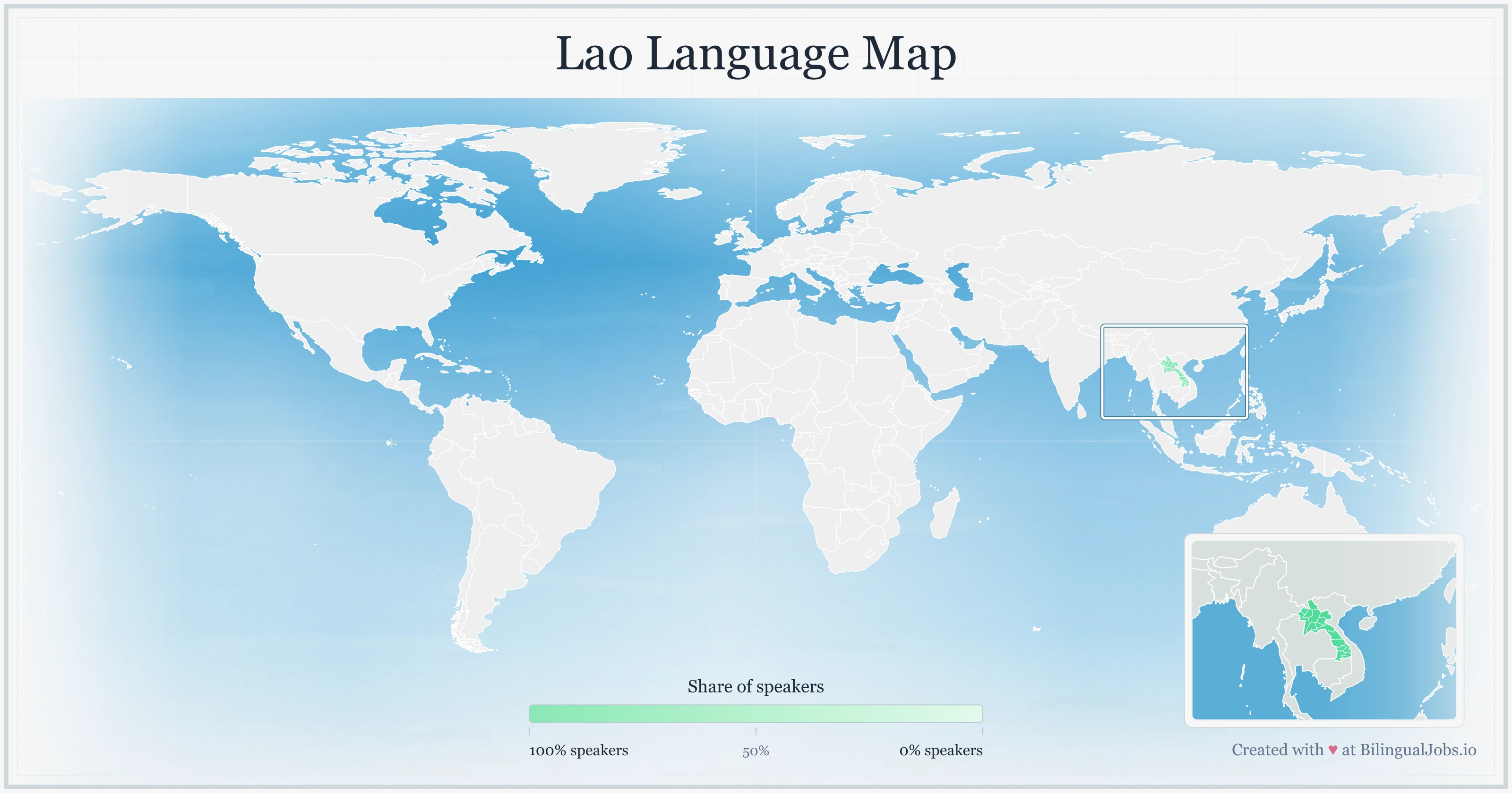 Lao language map