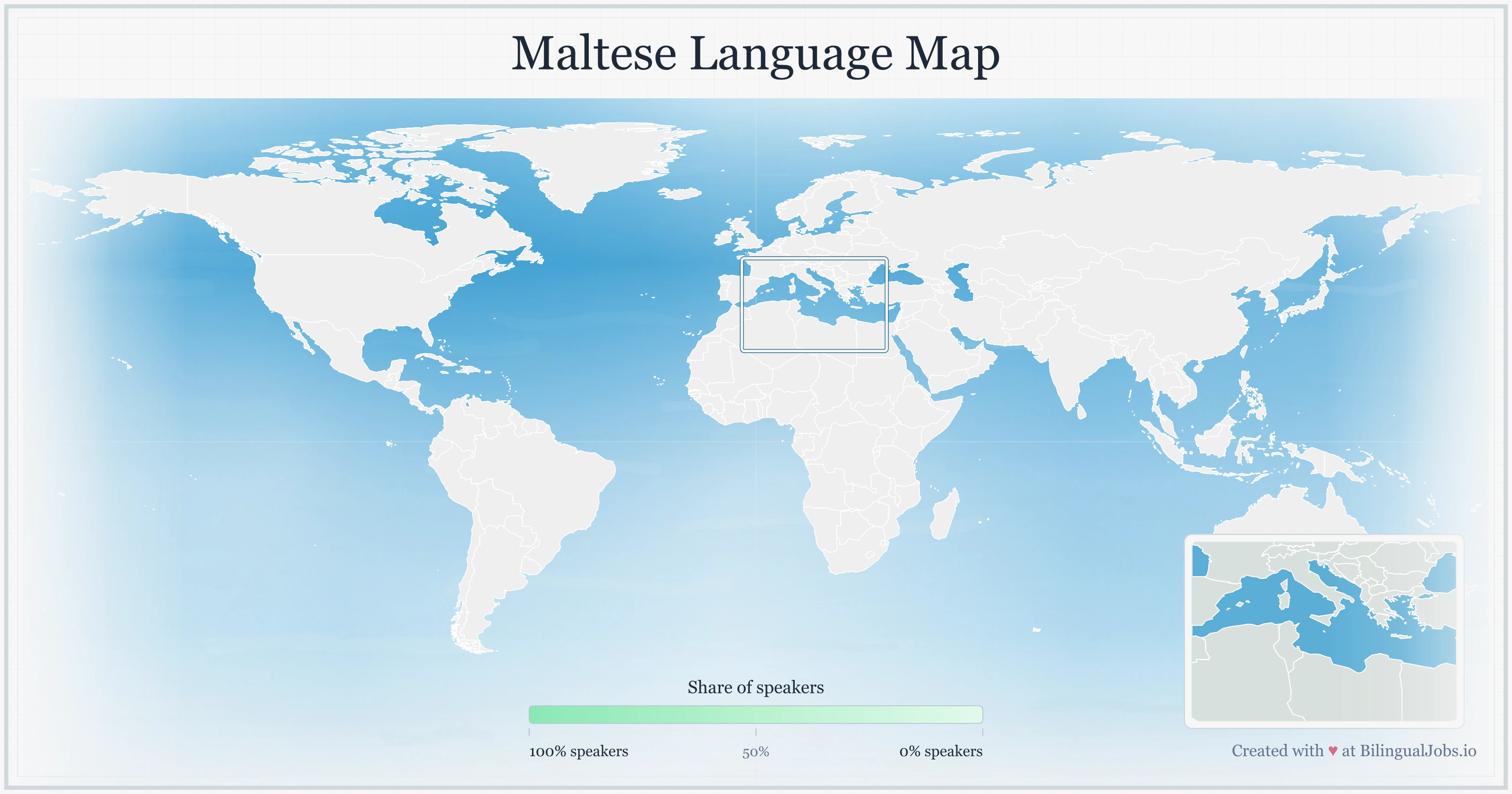 Maltese language map