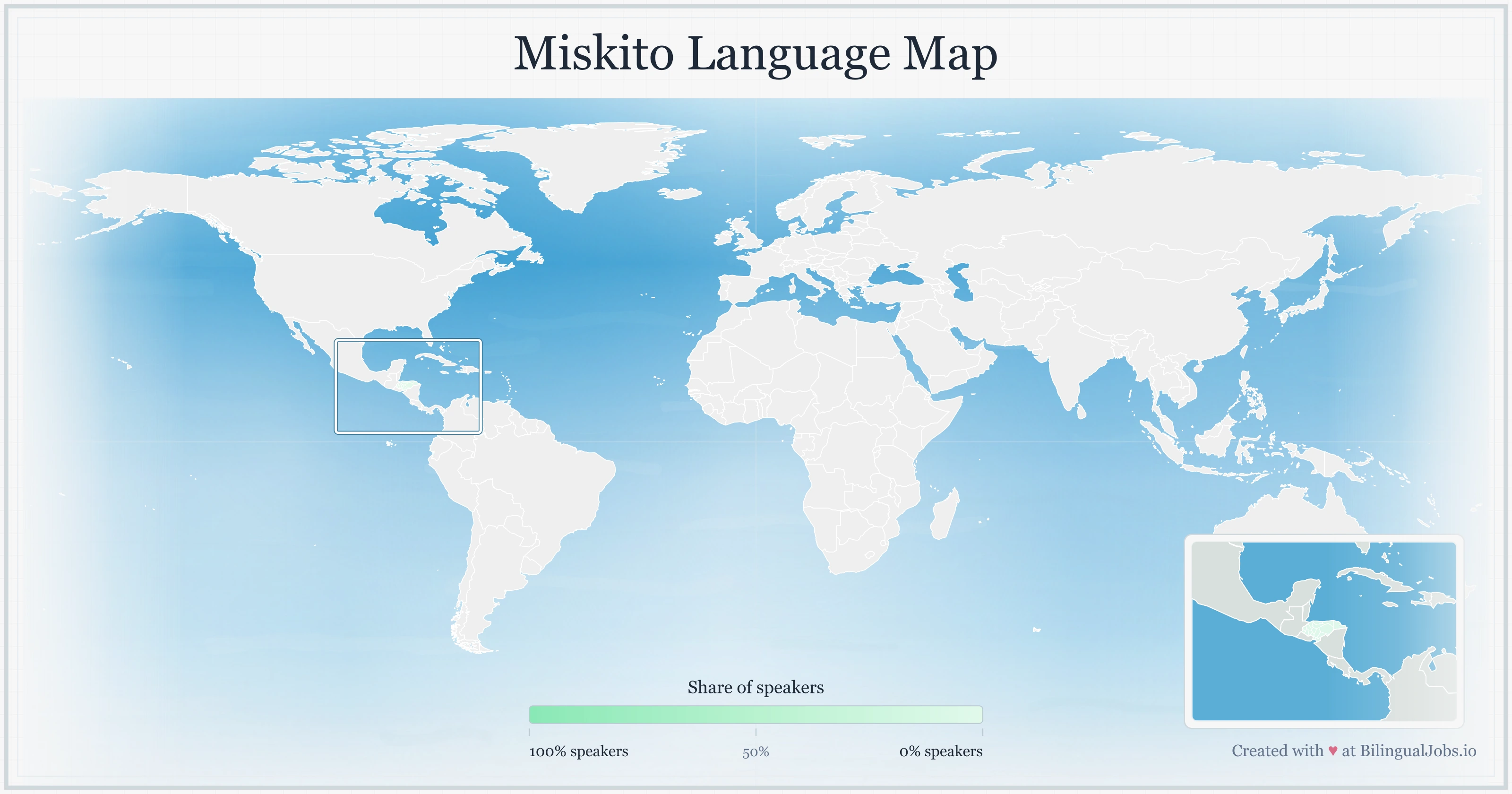 Miskito language map