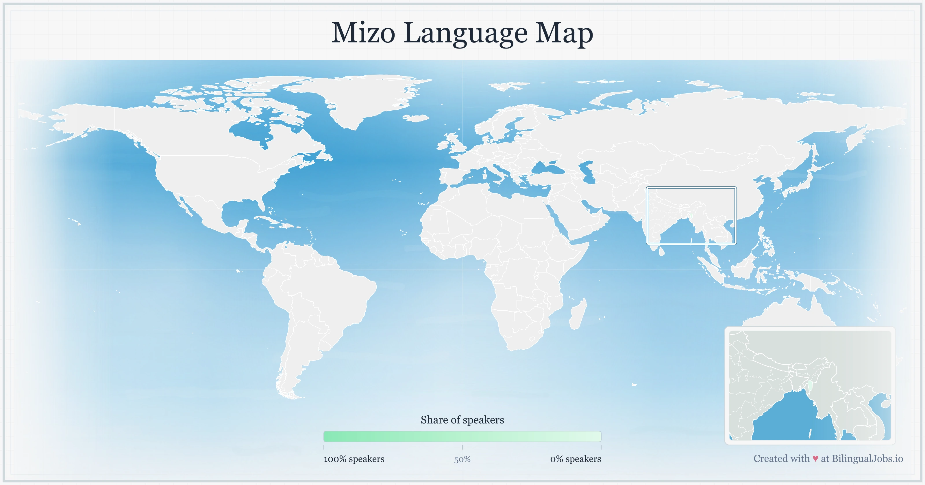 Mizo language map