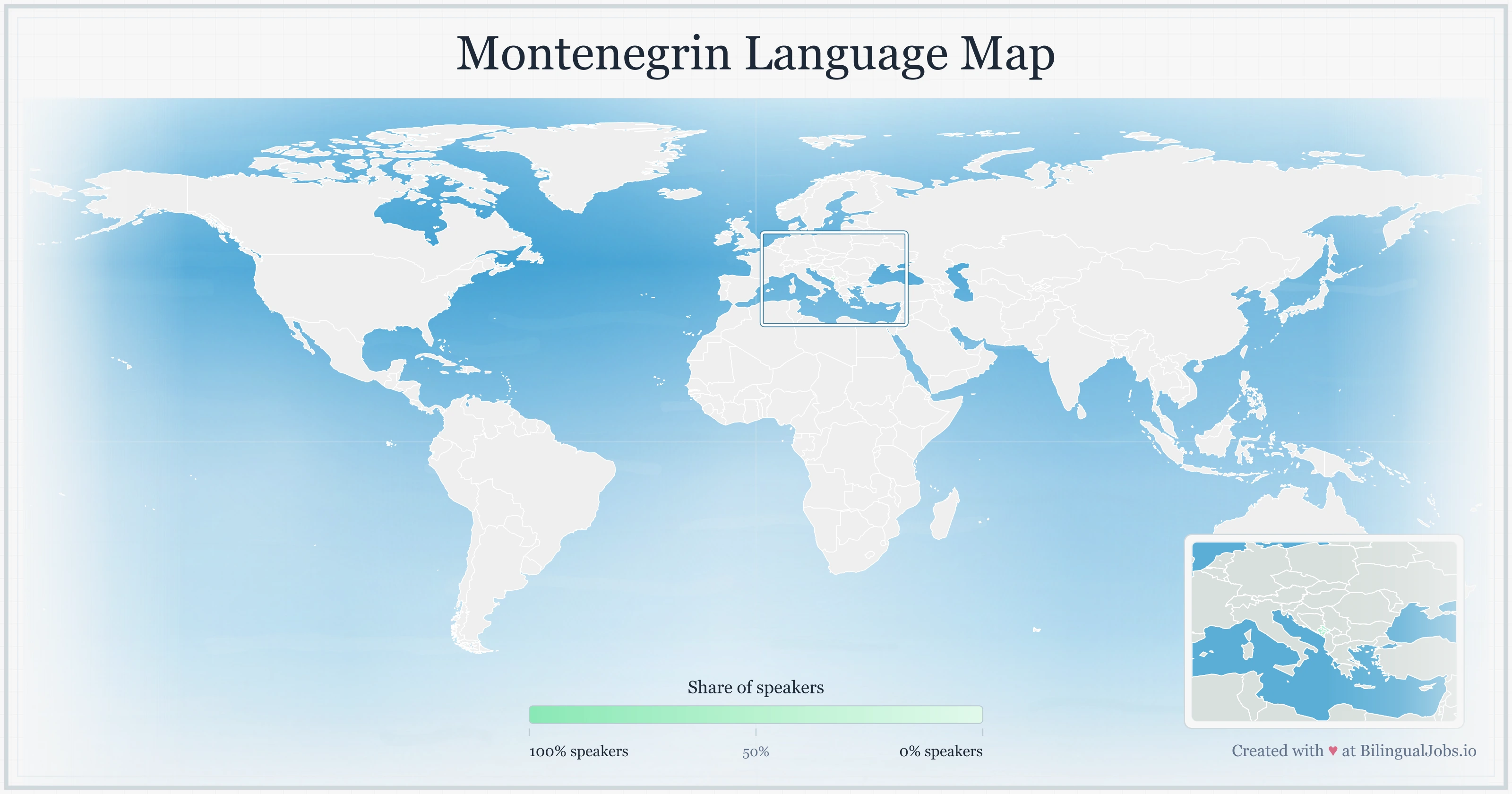 Montenegrin language map