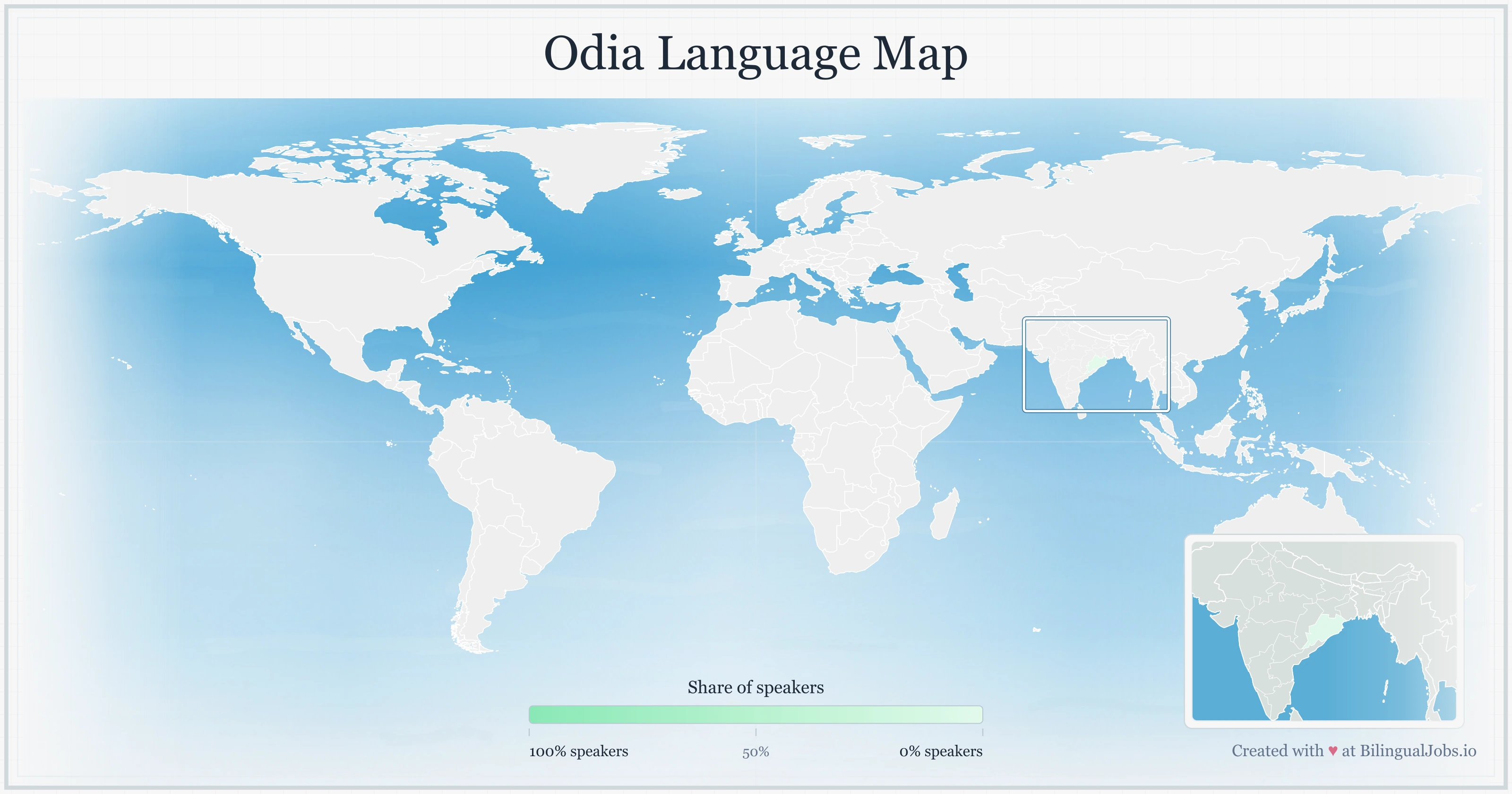 Odia language map