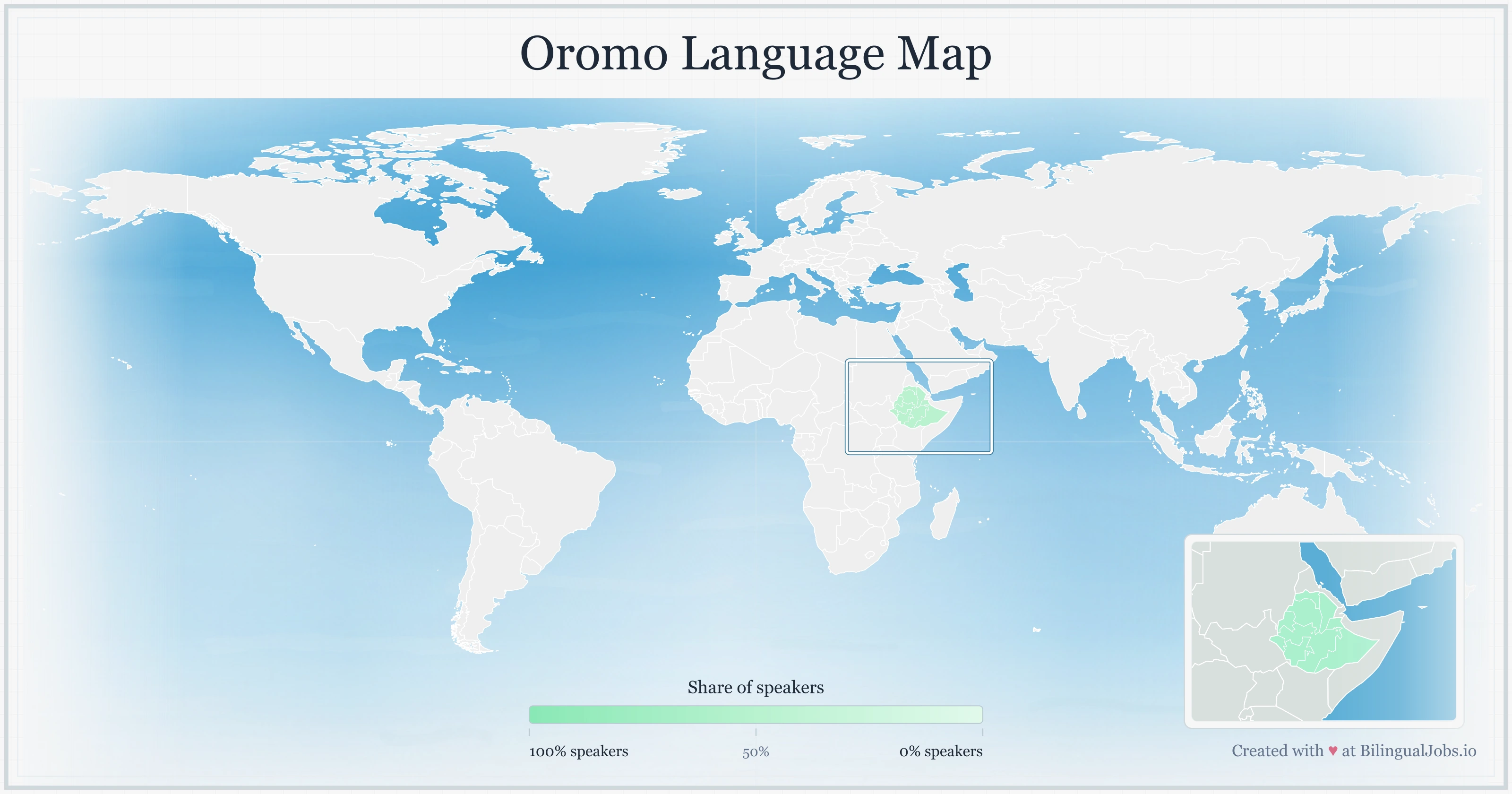 Oromo language map
