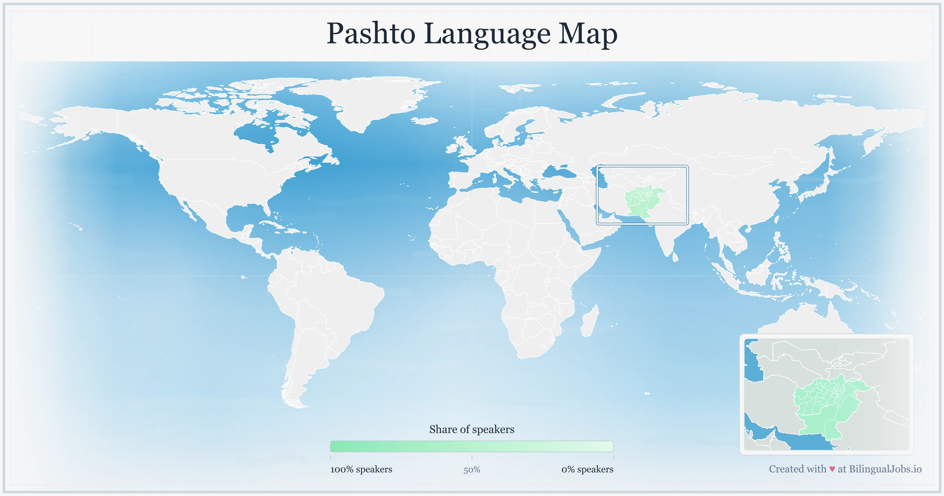 Pashto language map