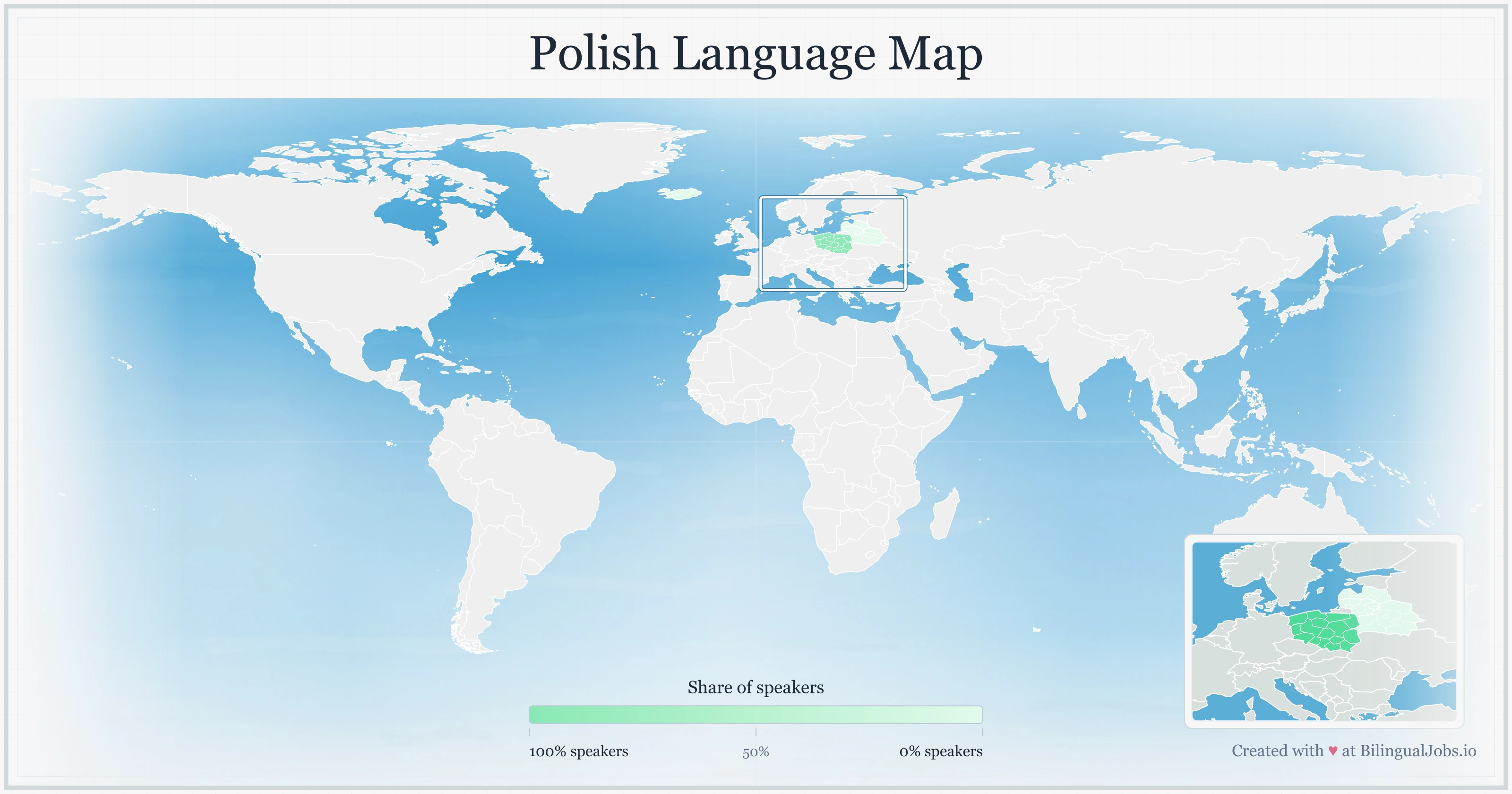 Polish language map