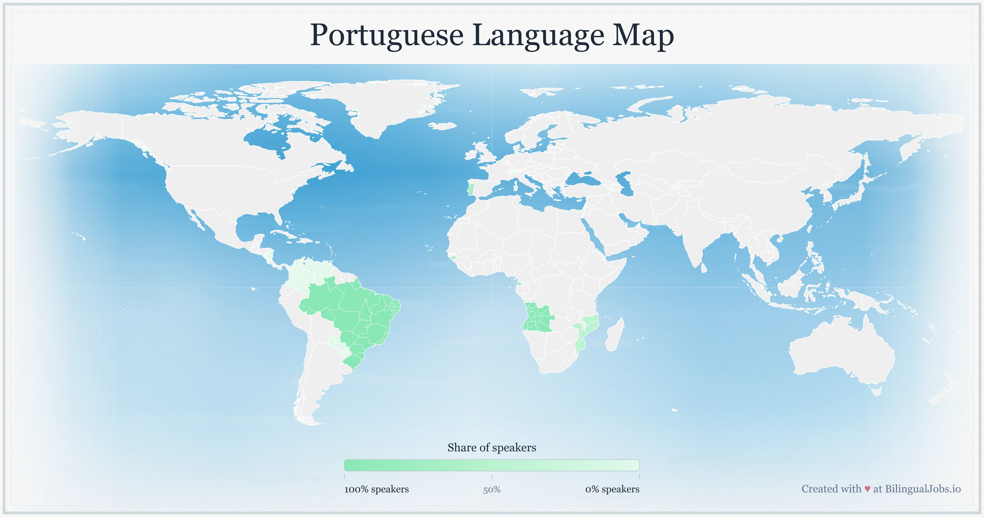 Portuguese language map