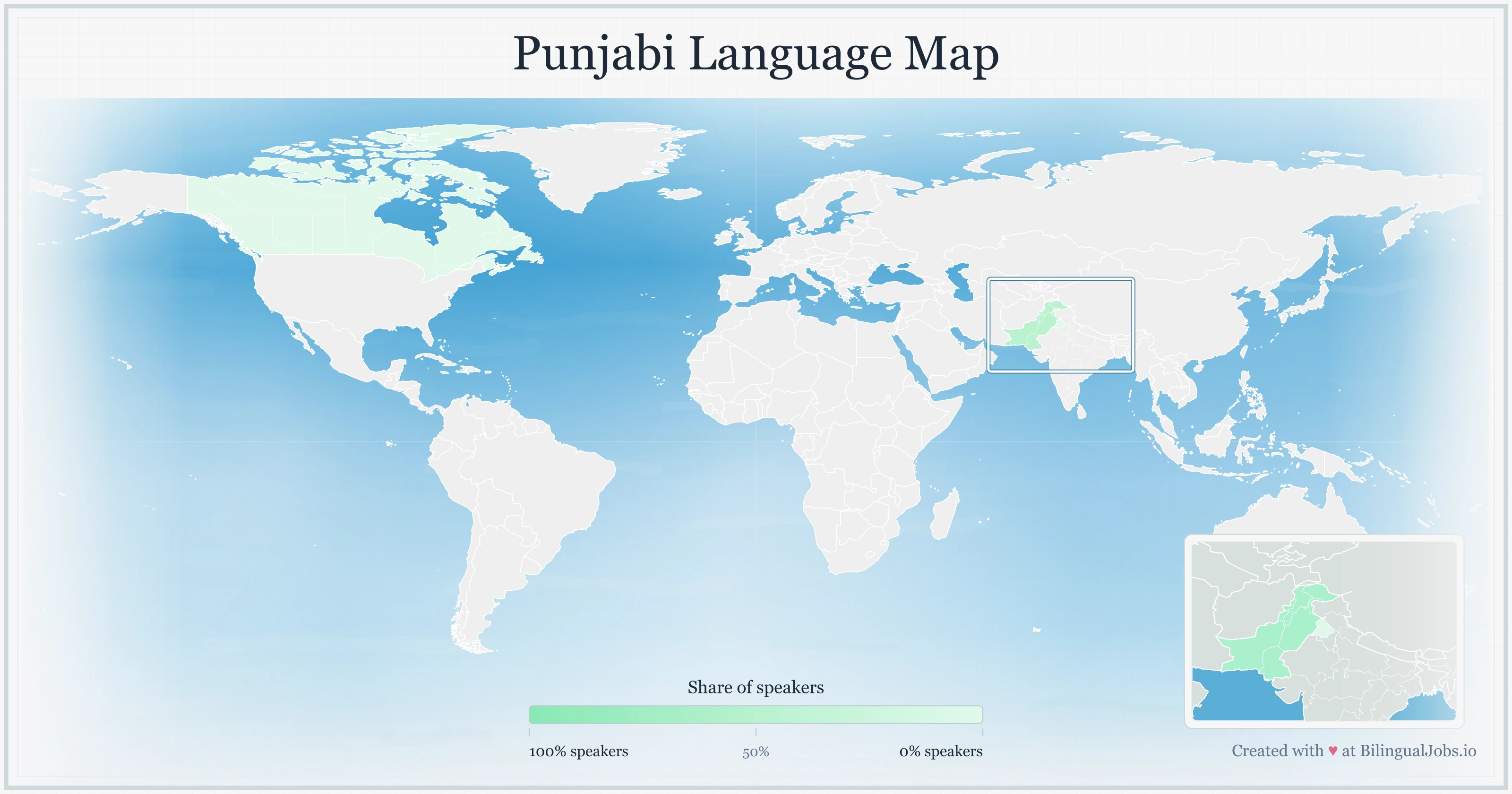 Punjabi language map