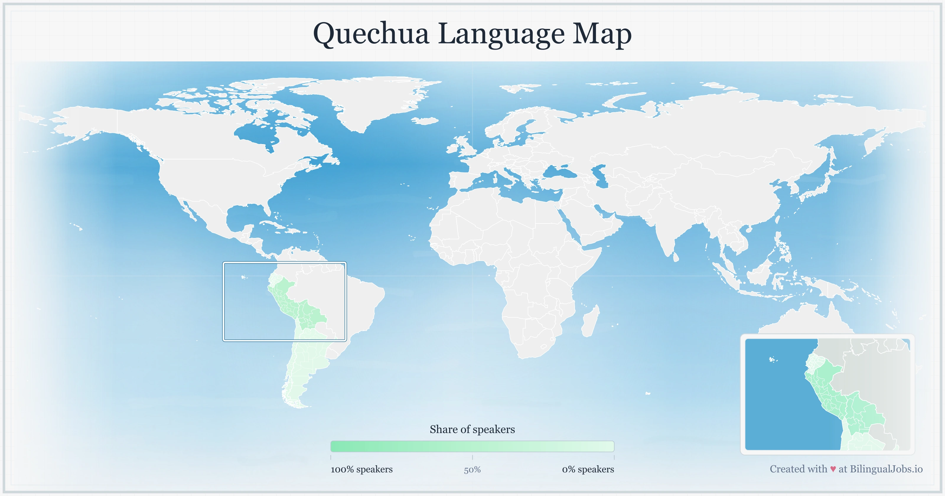 Quechua language map