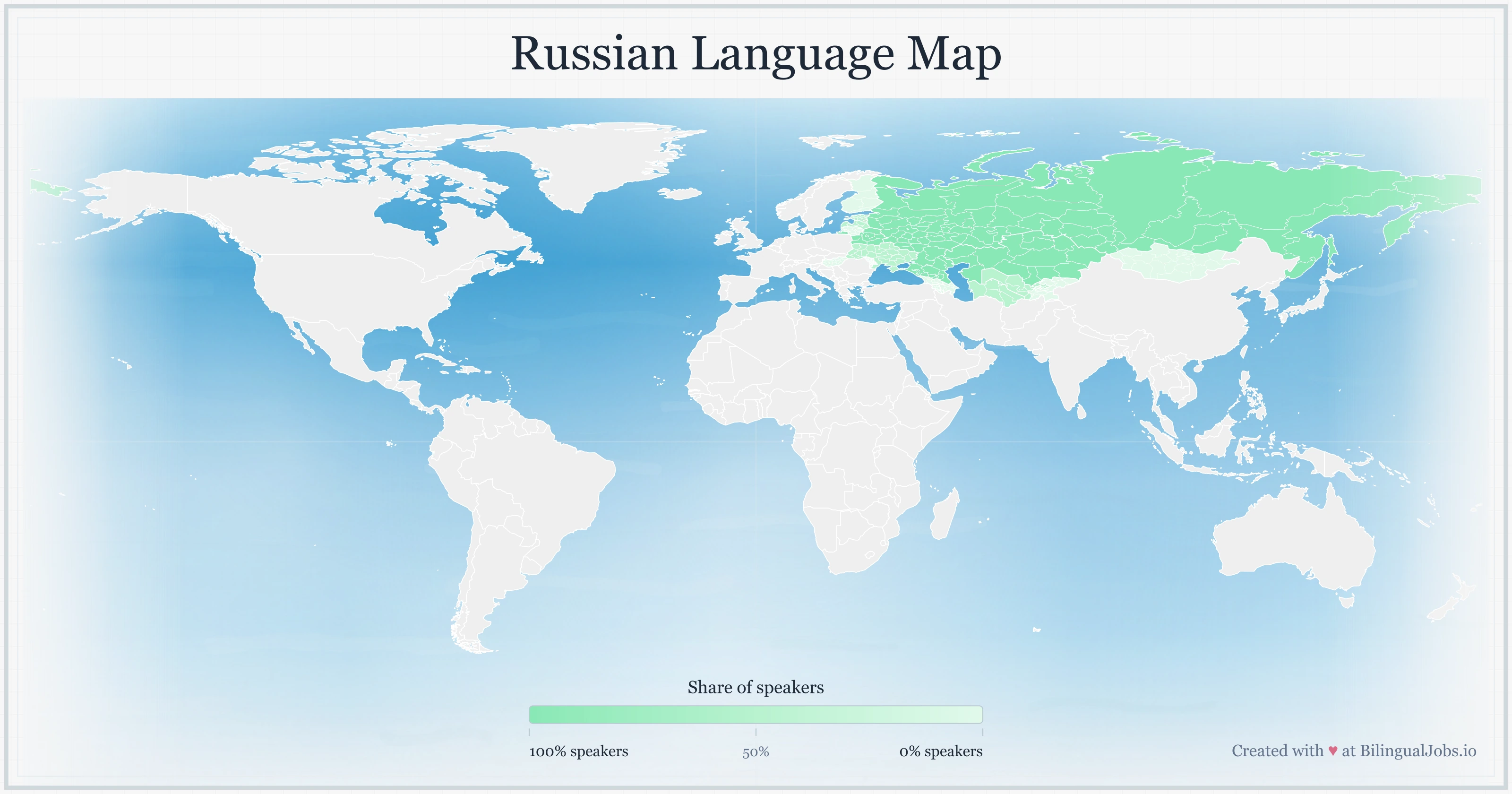 Russian language map