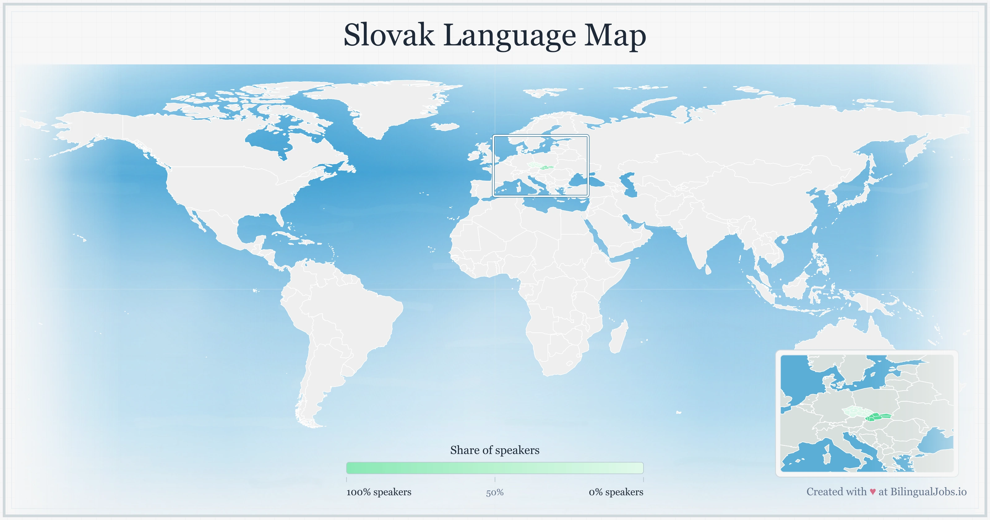 Slovak language map