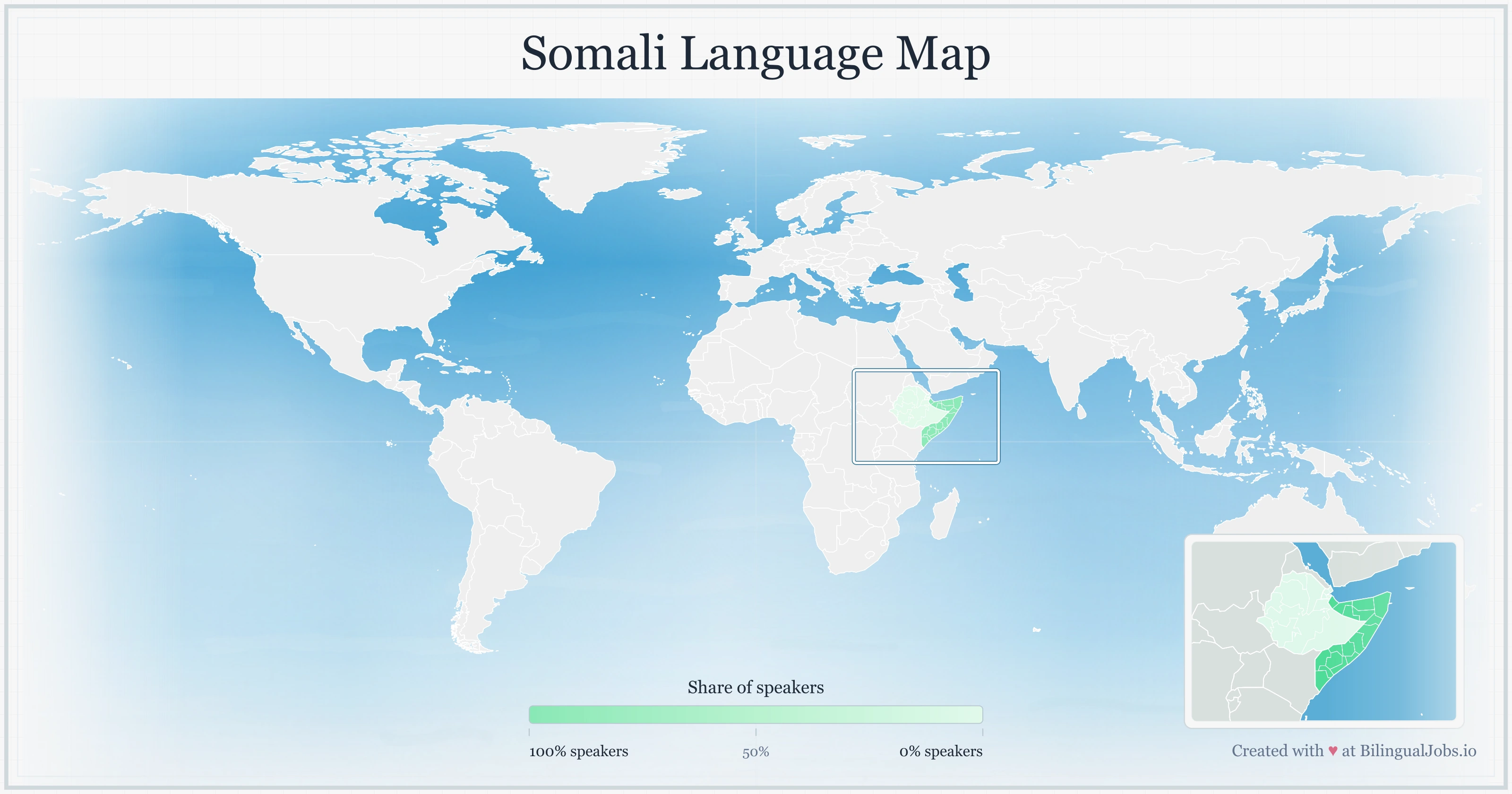 Somali language map