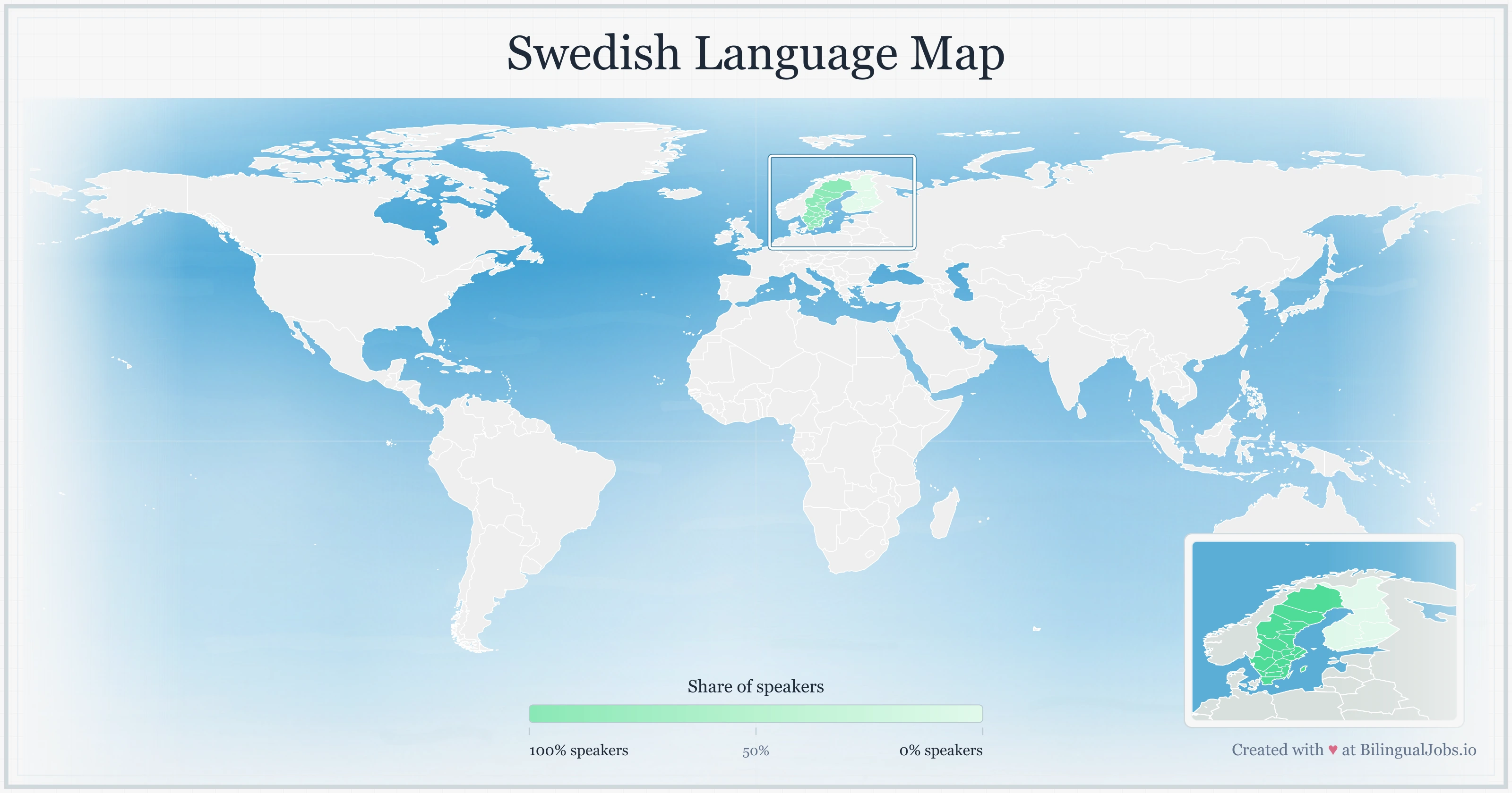 Swedish language map