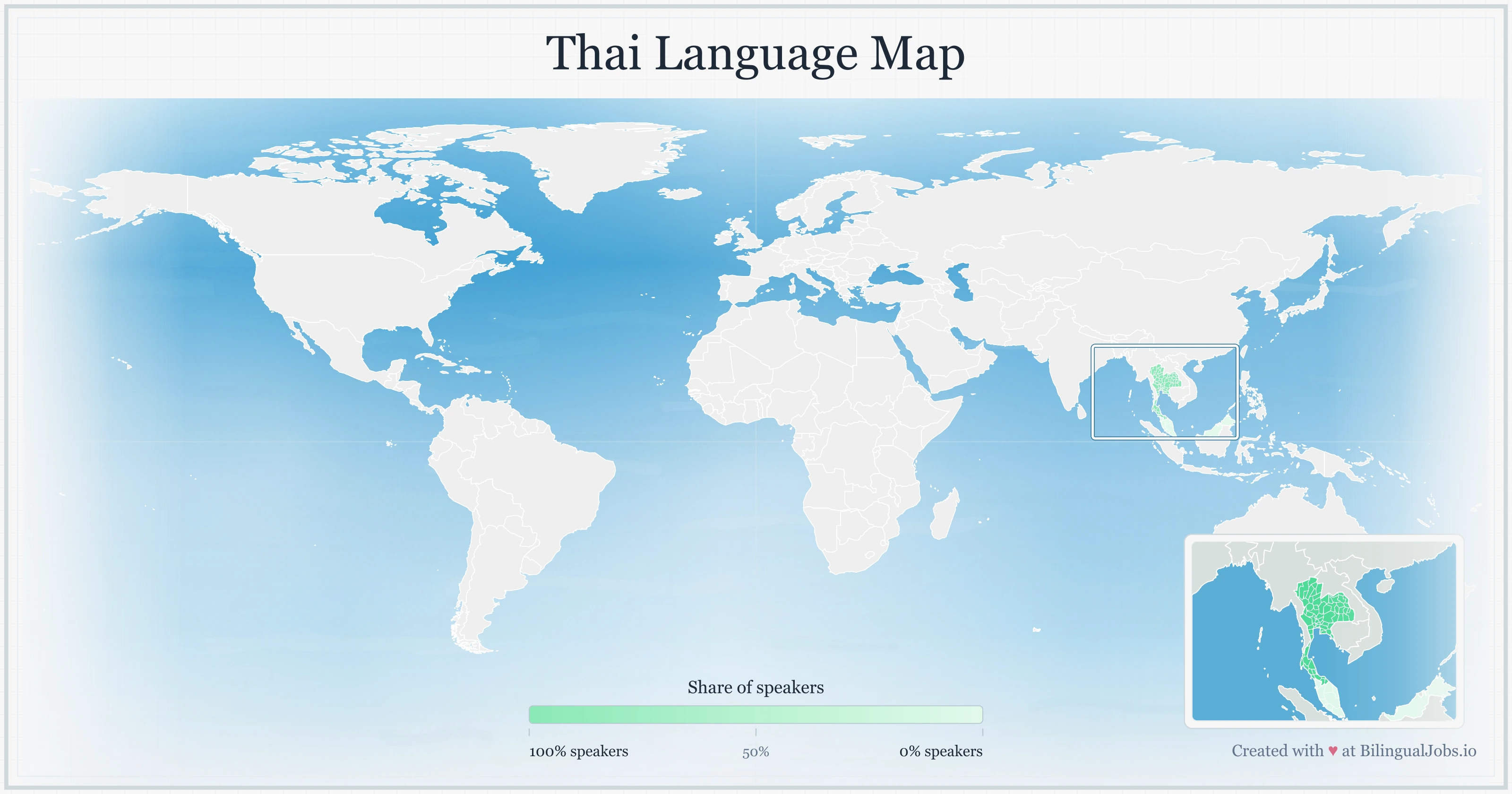 Thai language map