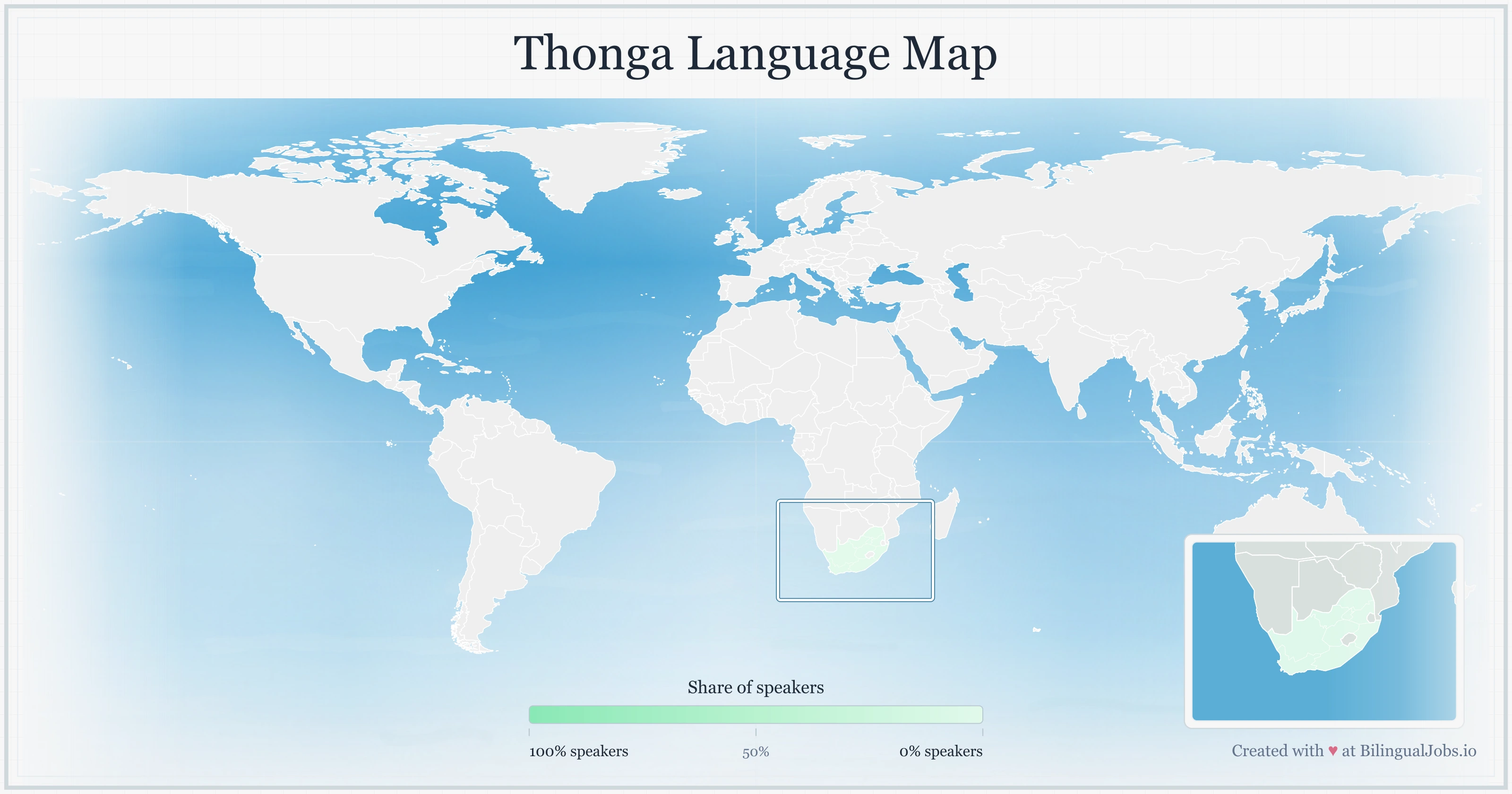 Thonga language map