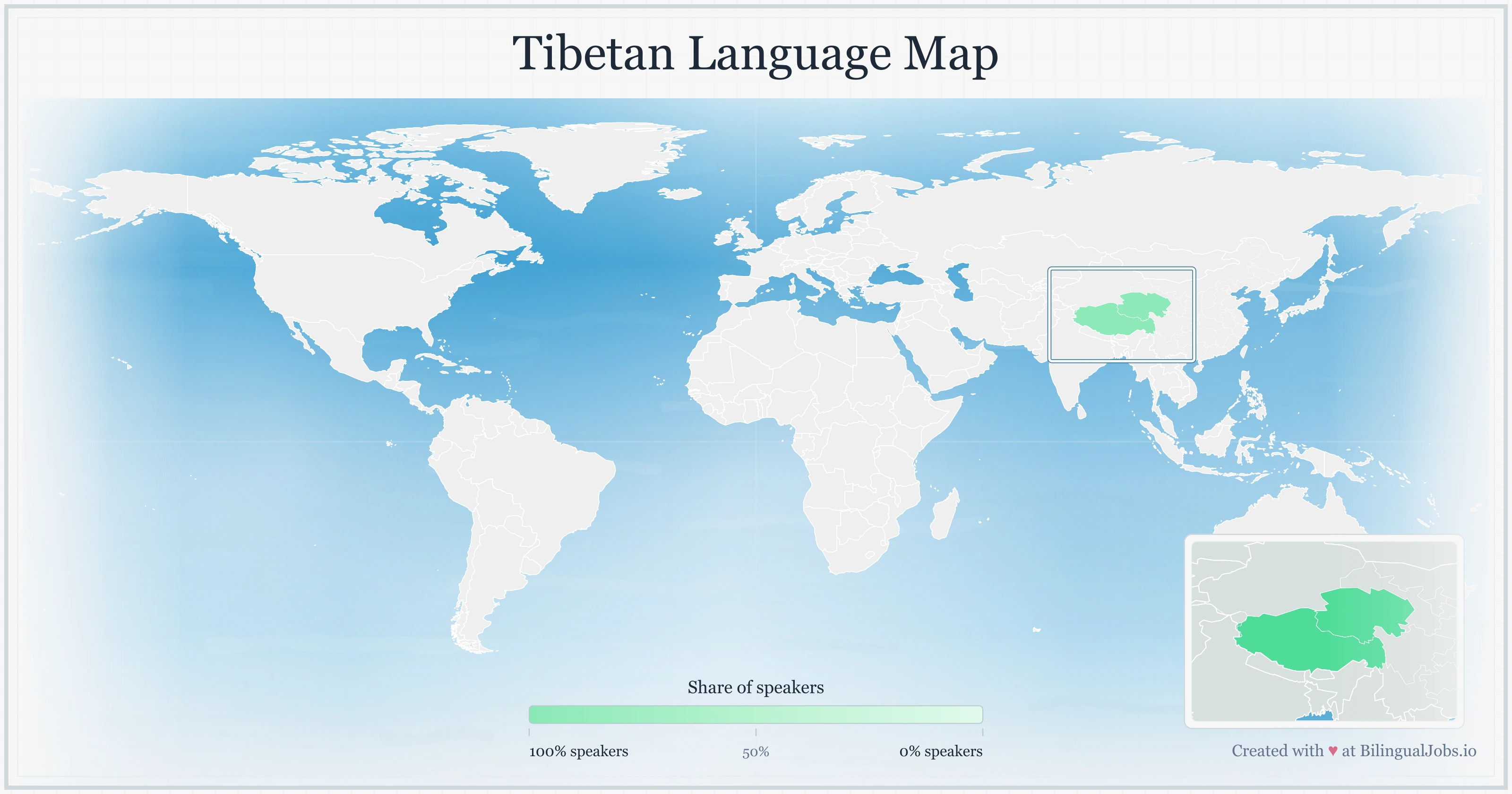 Tibetan language map