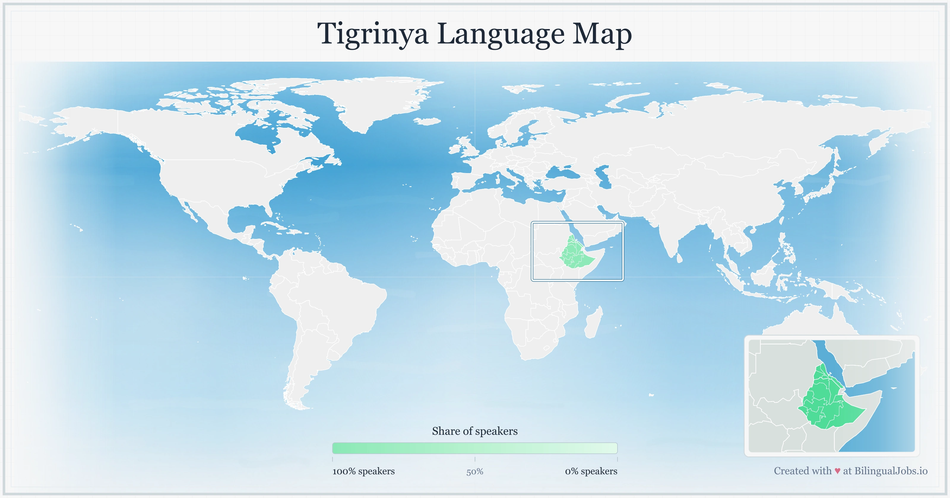 Tigrinya language map