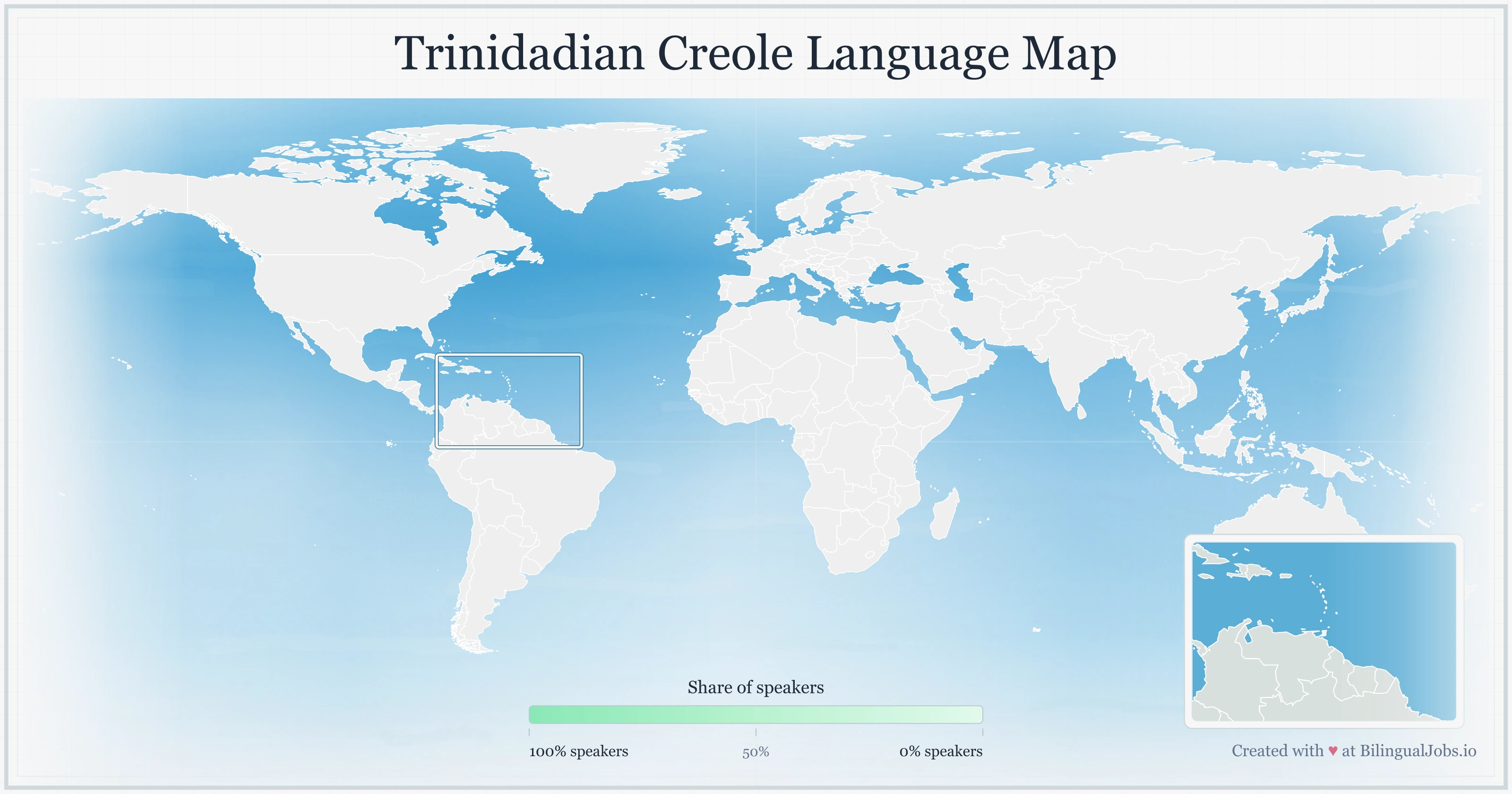 Trinidadian Creole language map