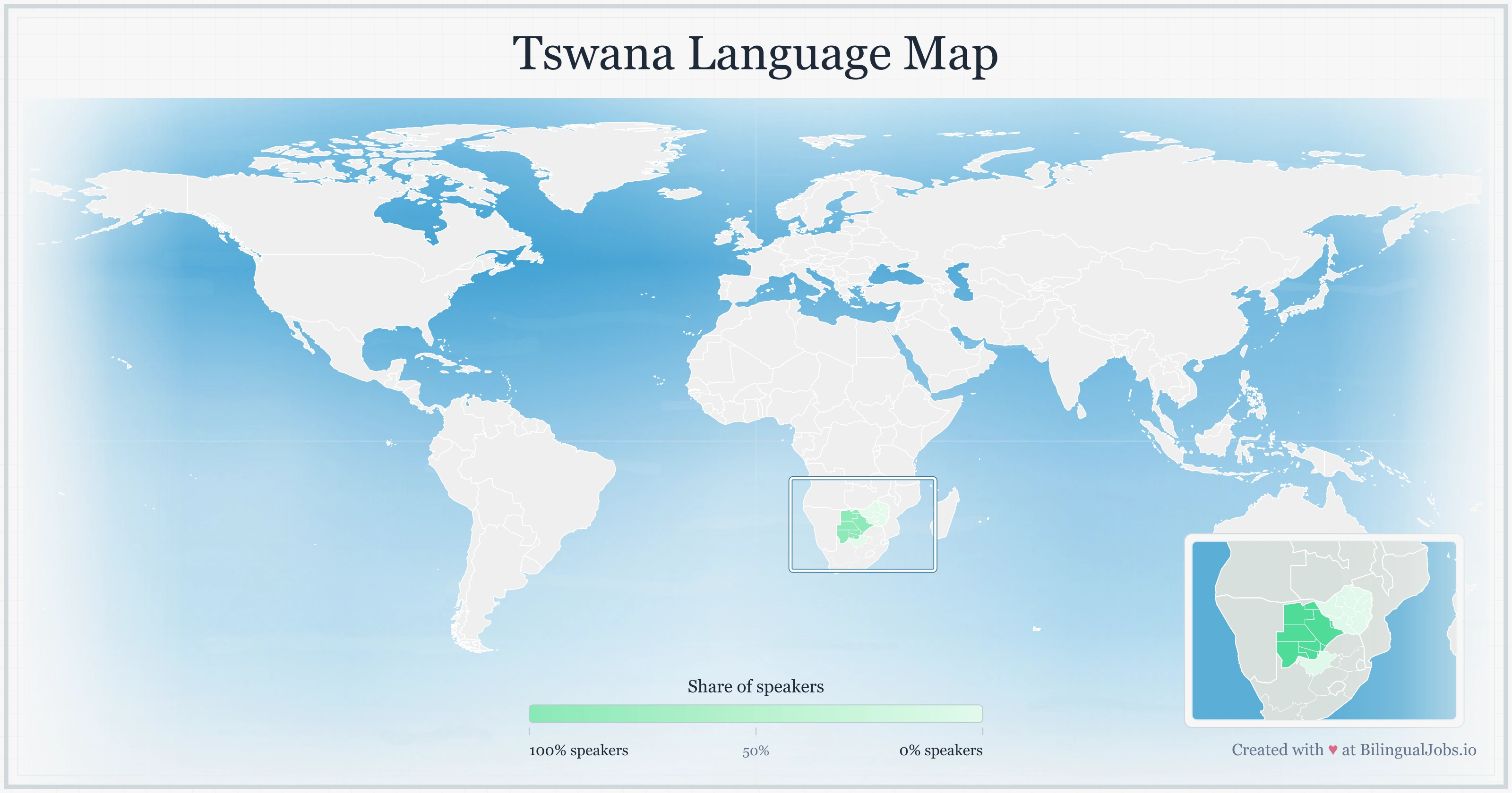 Tswana language map