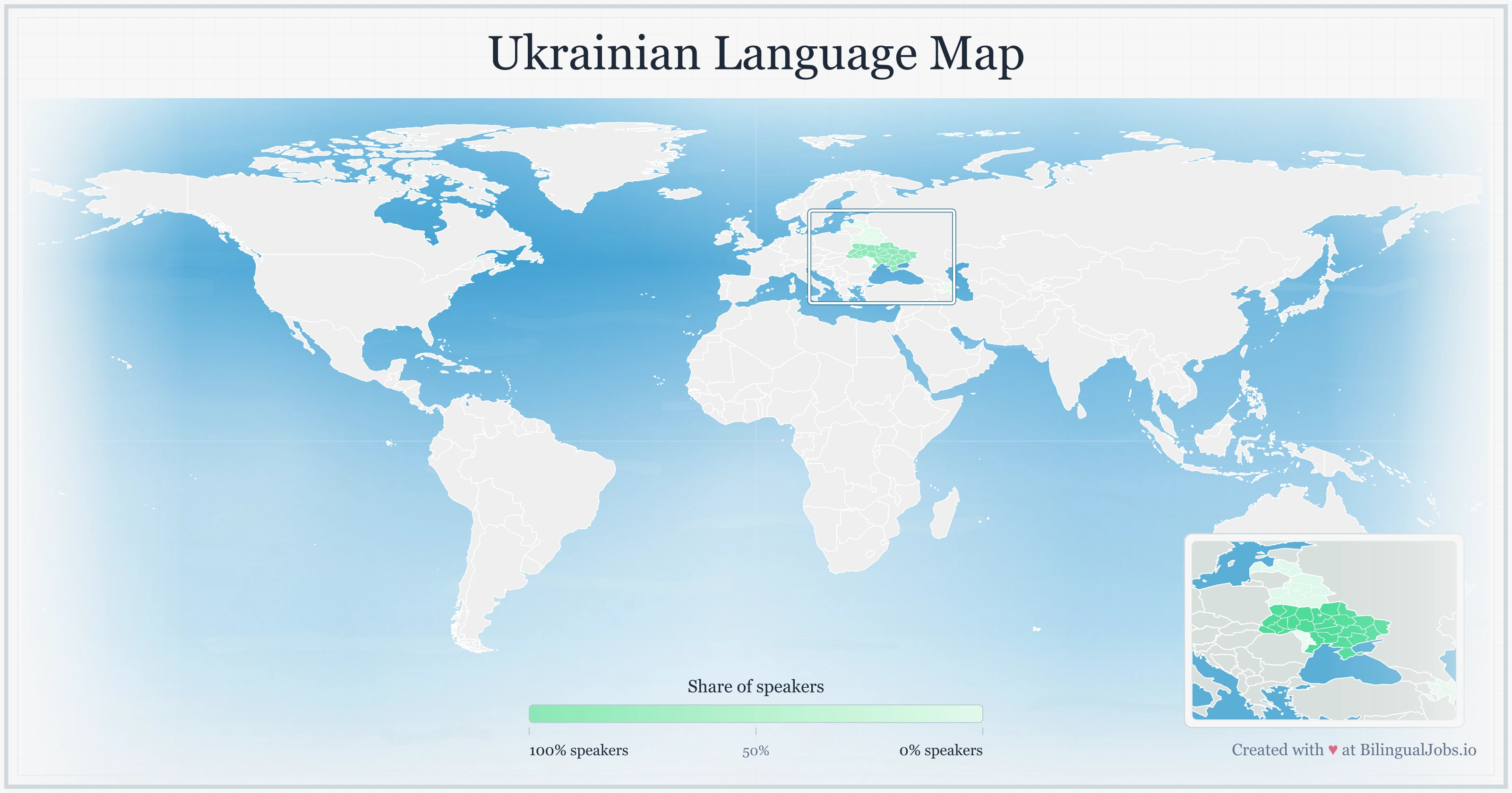 Ukrainian language map