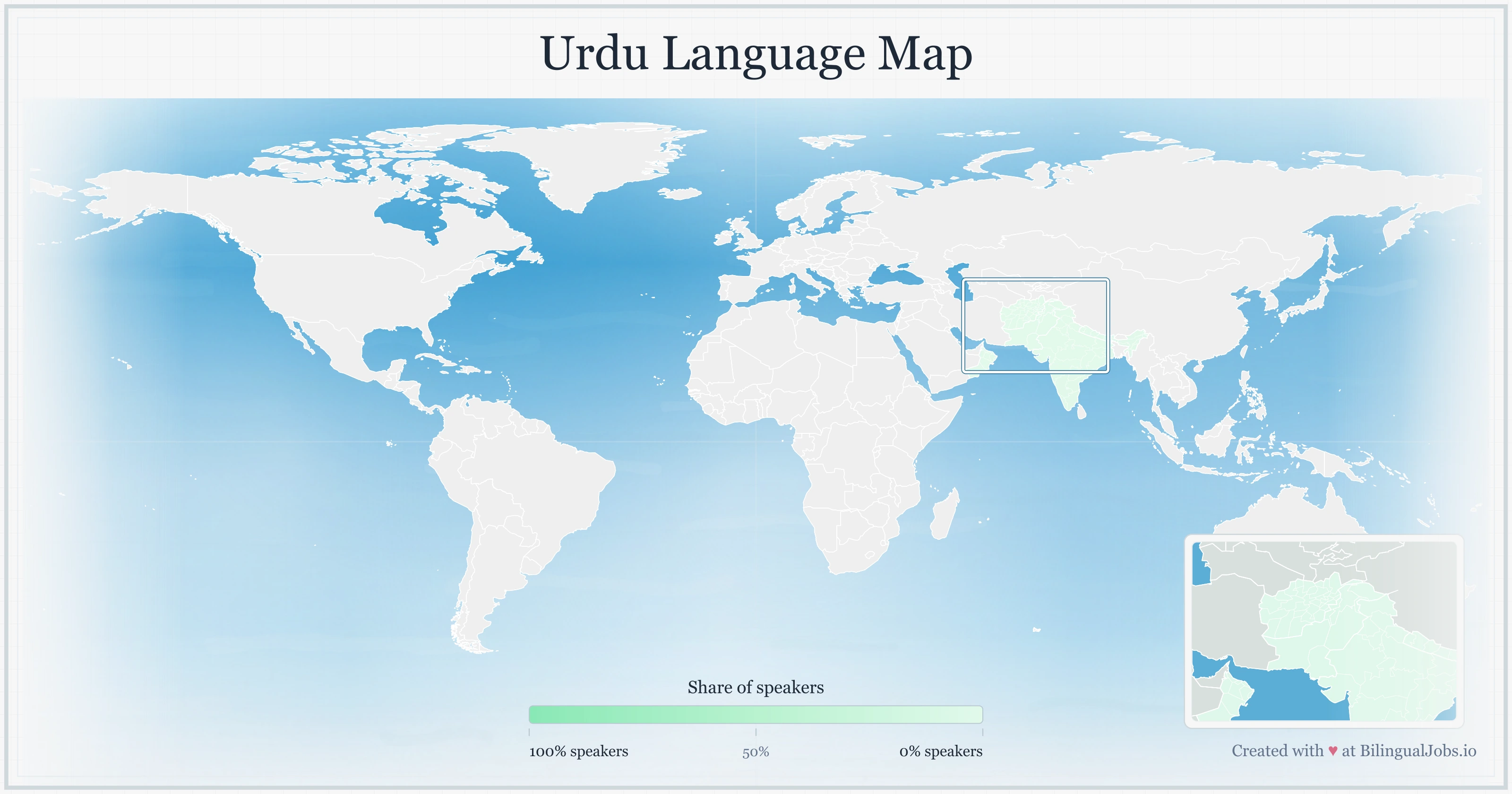Urdu language map