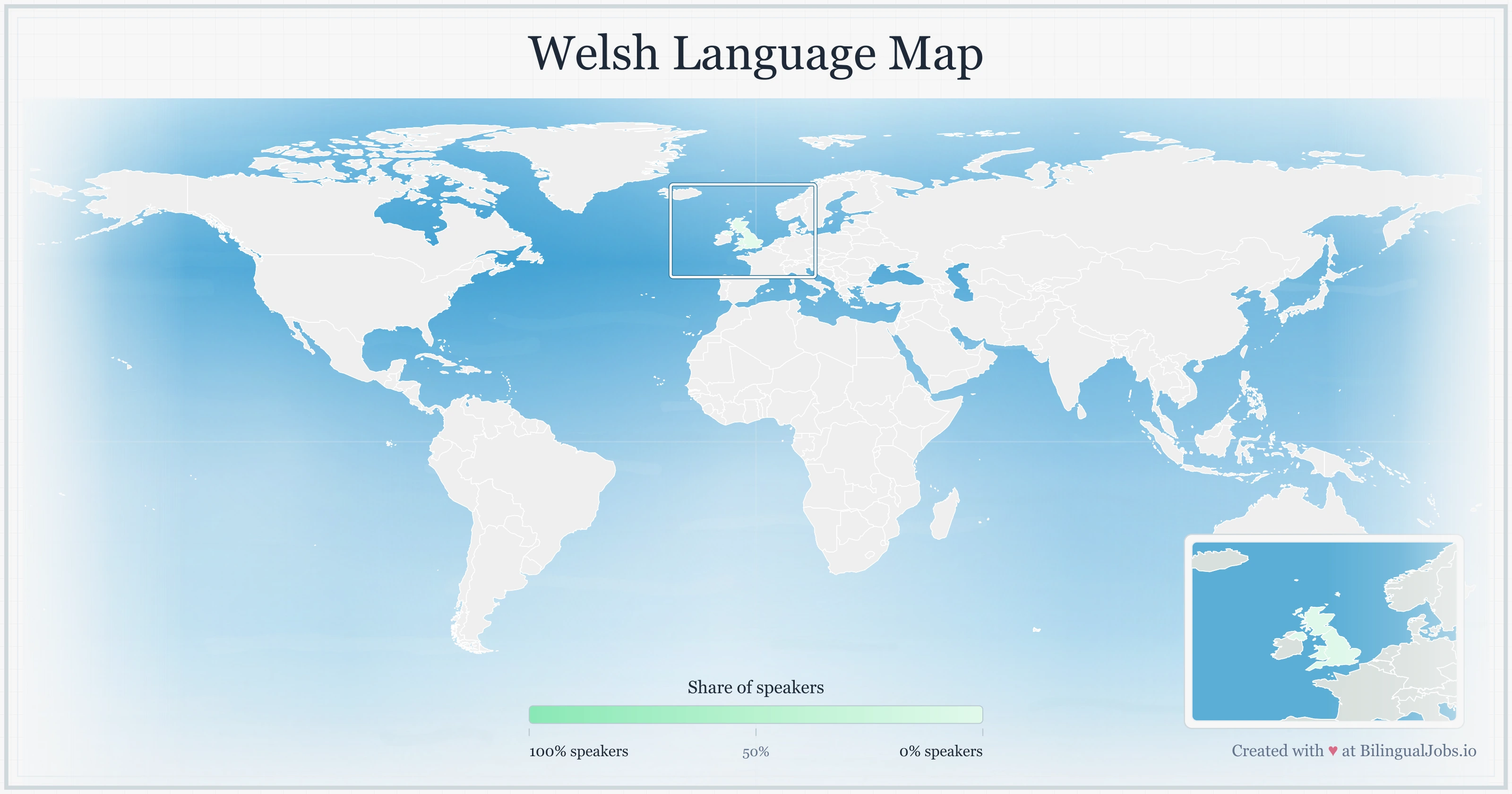 Welsh language map