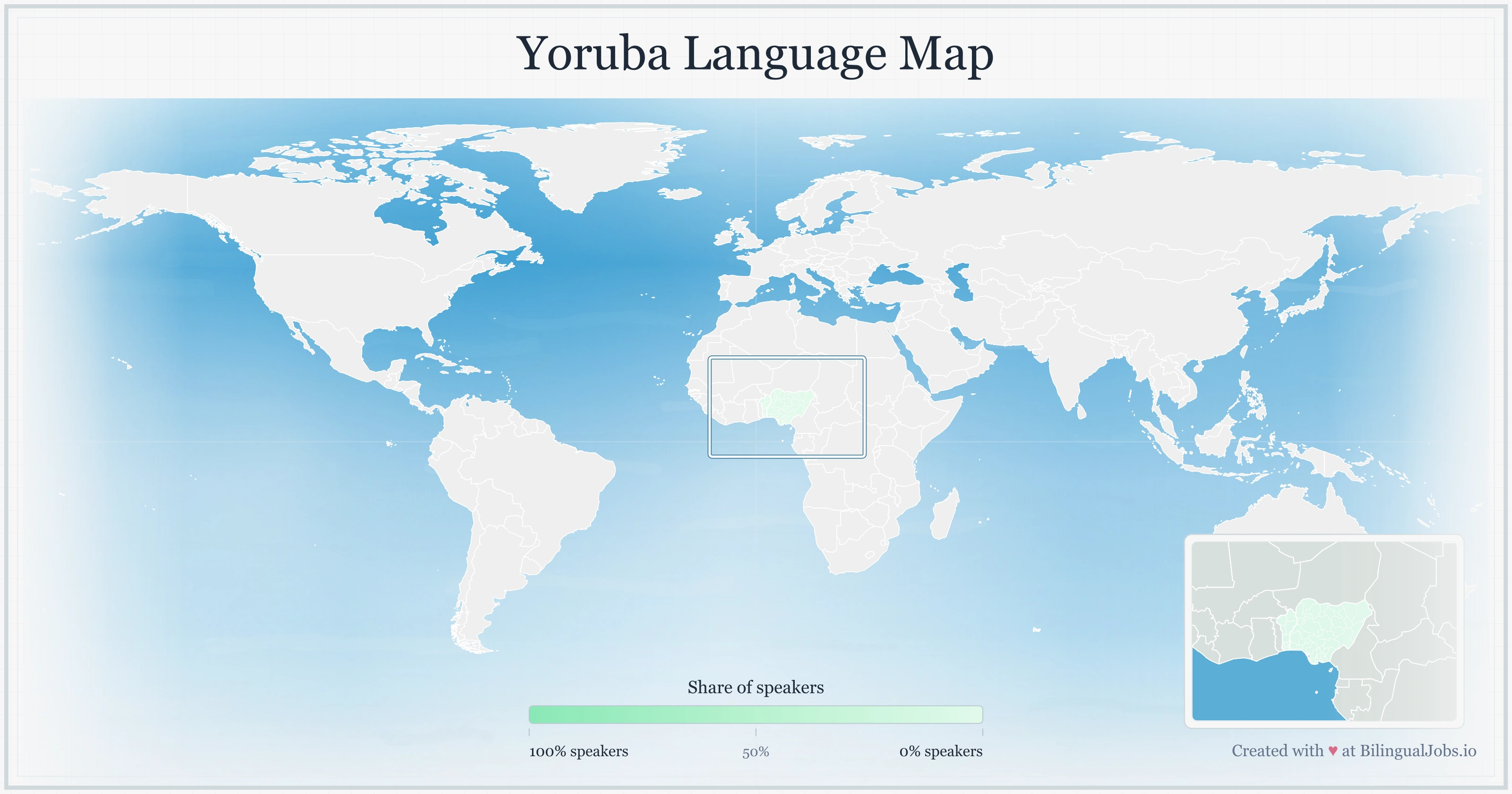 Yoruba language map